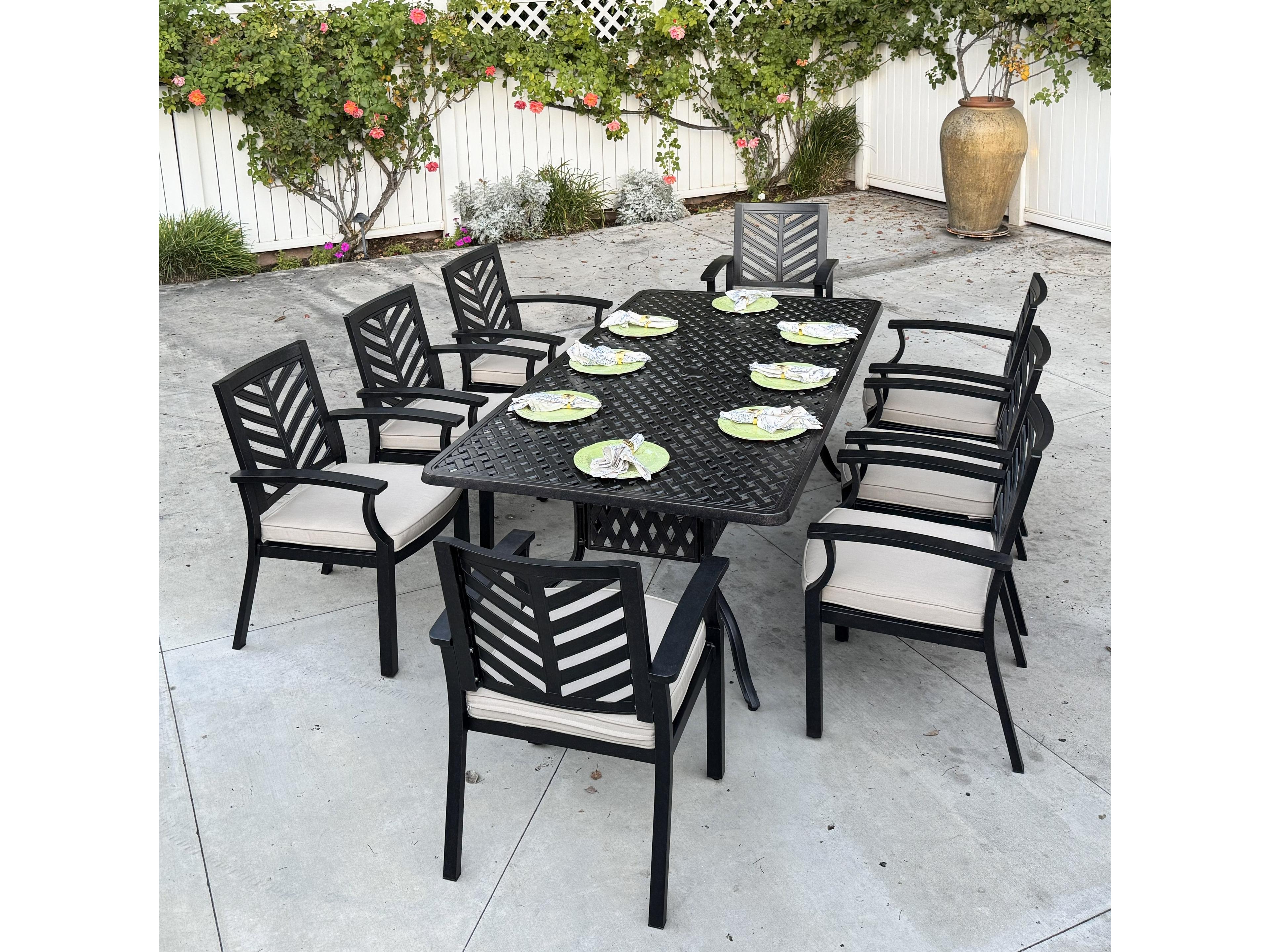 Palm Springs Antique Bronze Cast Aluminum Dining Set
