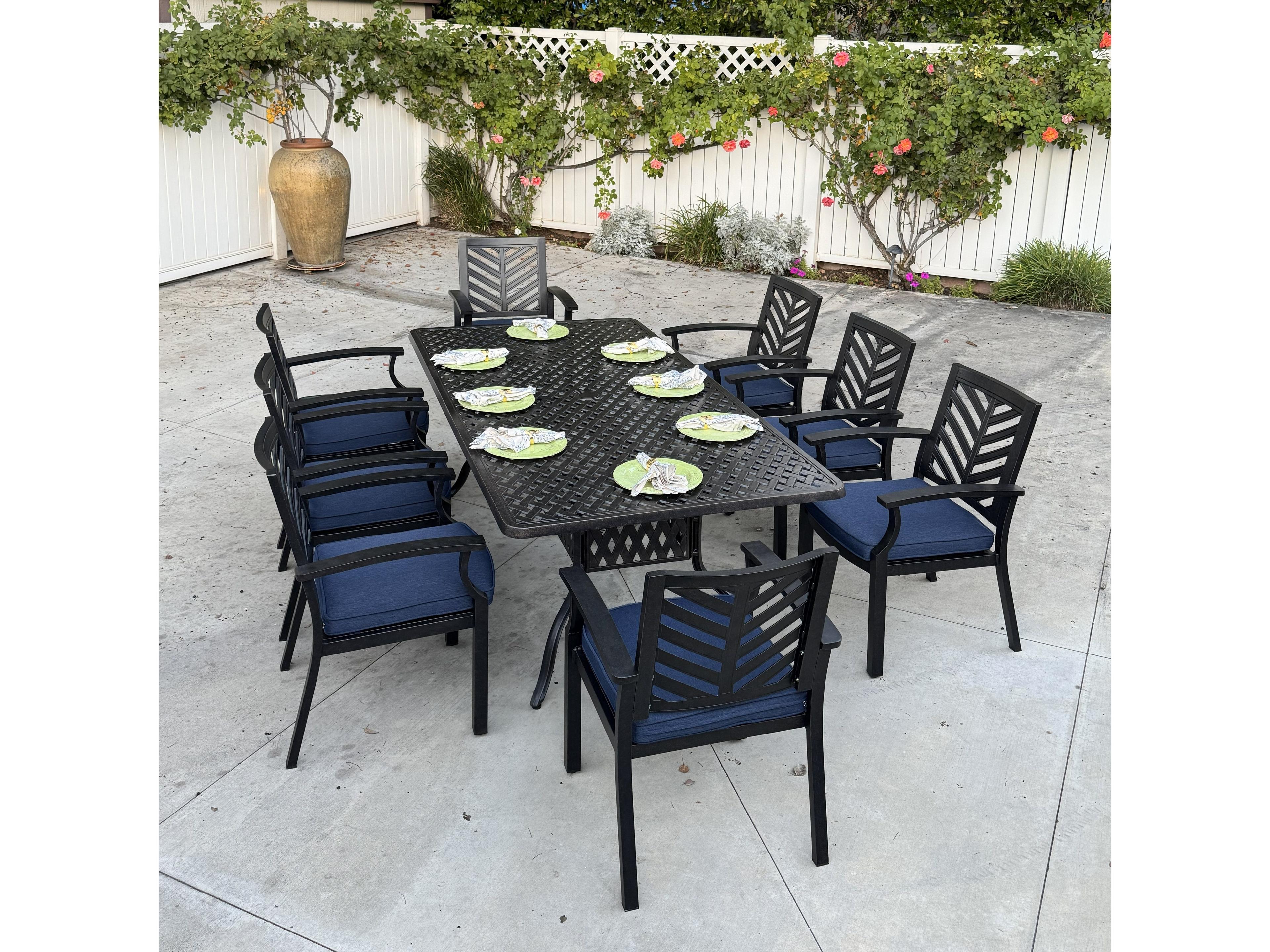 Palm Springs Antique Bronze Cast Aluminum Dining Set