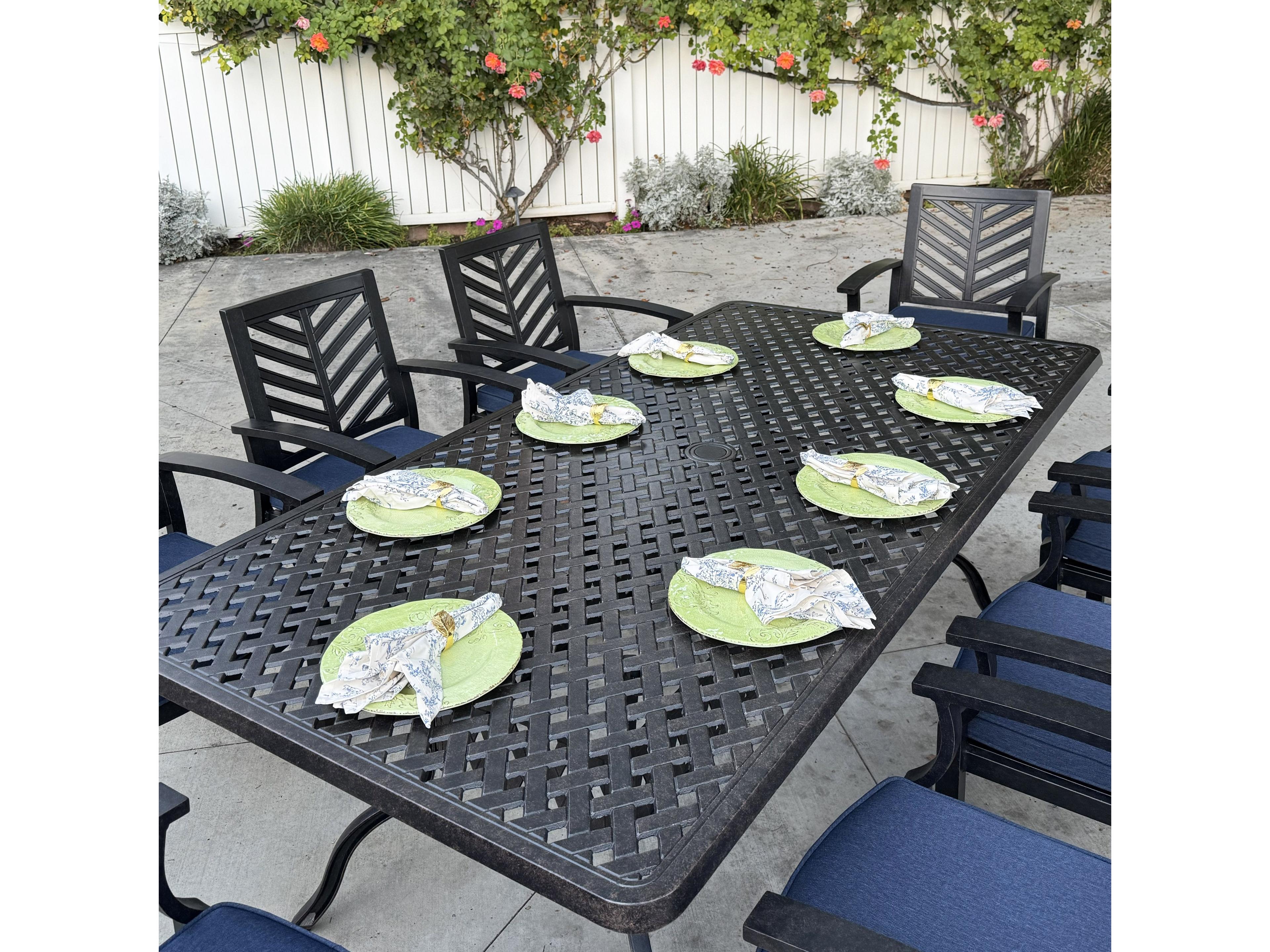 Darlee Outdoor Living Palm Springs Antique Bronze Cast Aluminum Dining Set