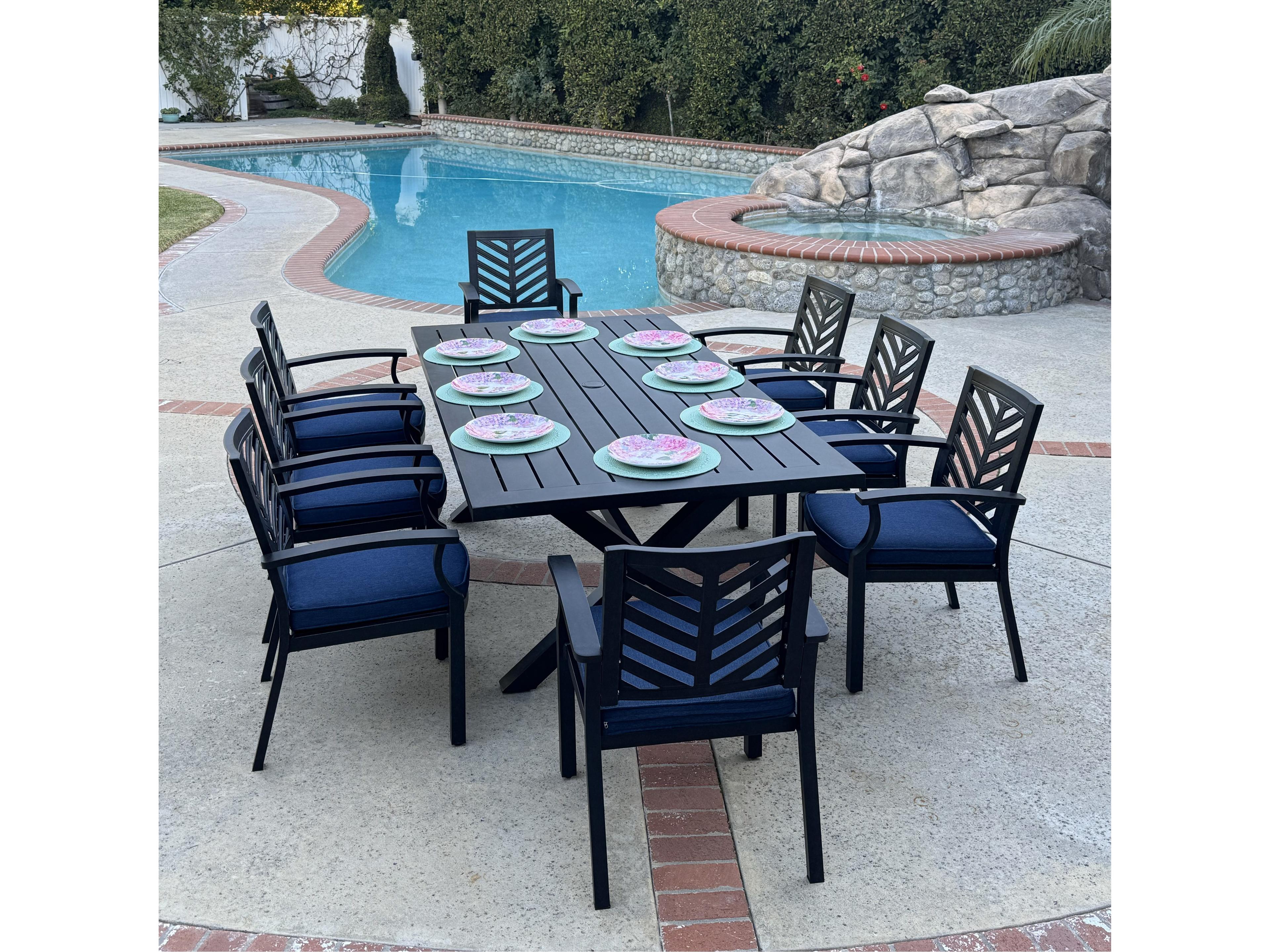 Palm Springs Antique Bronze Aluminum Dining Set