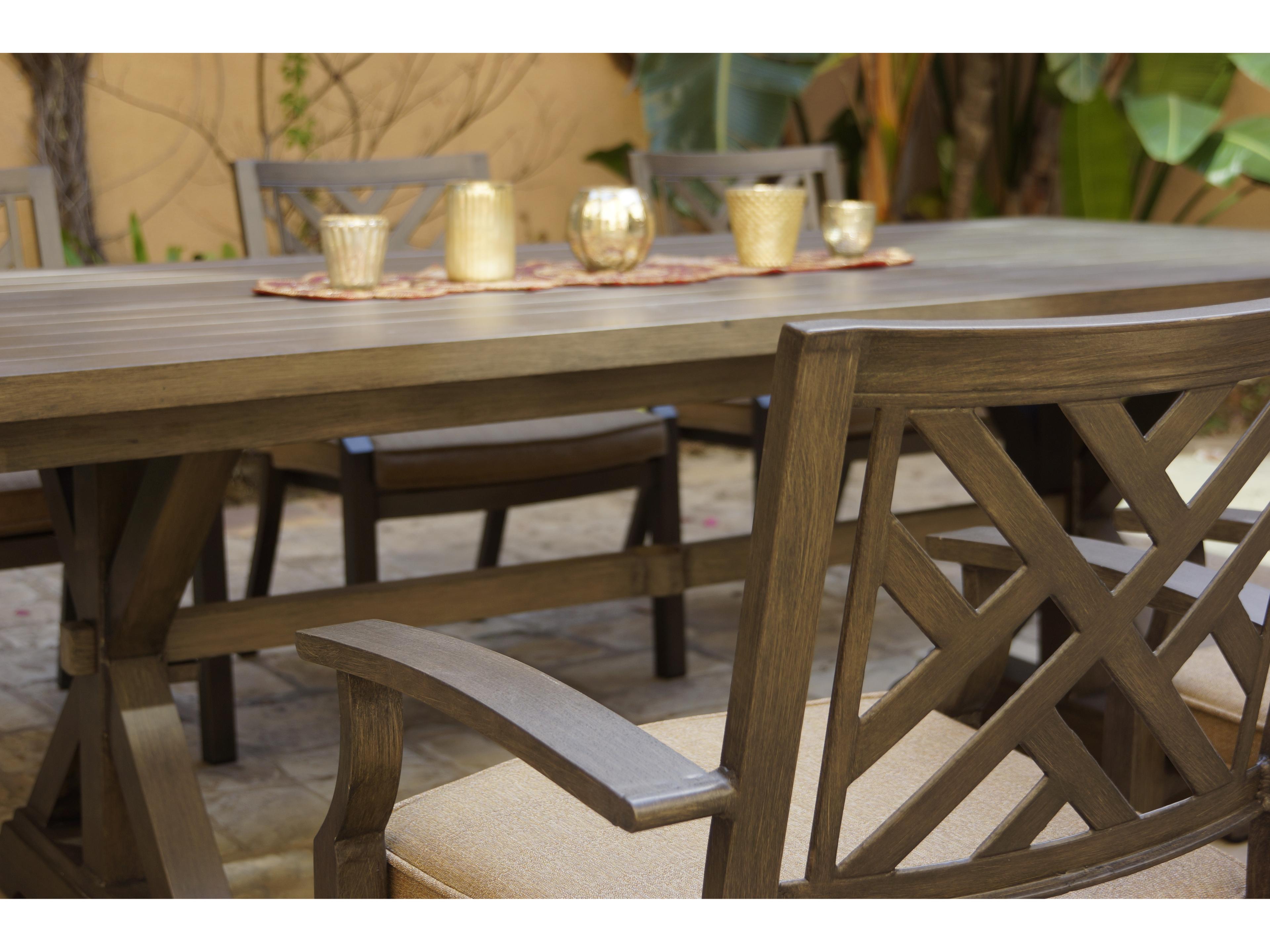 Darlee Outdoor Living Brooklyn Cast Aluminum MultiBrown Stackable Dining Arm Chair Set of 4