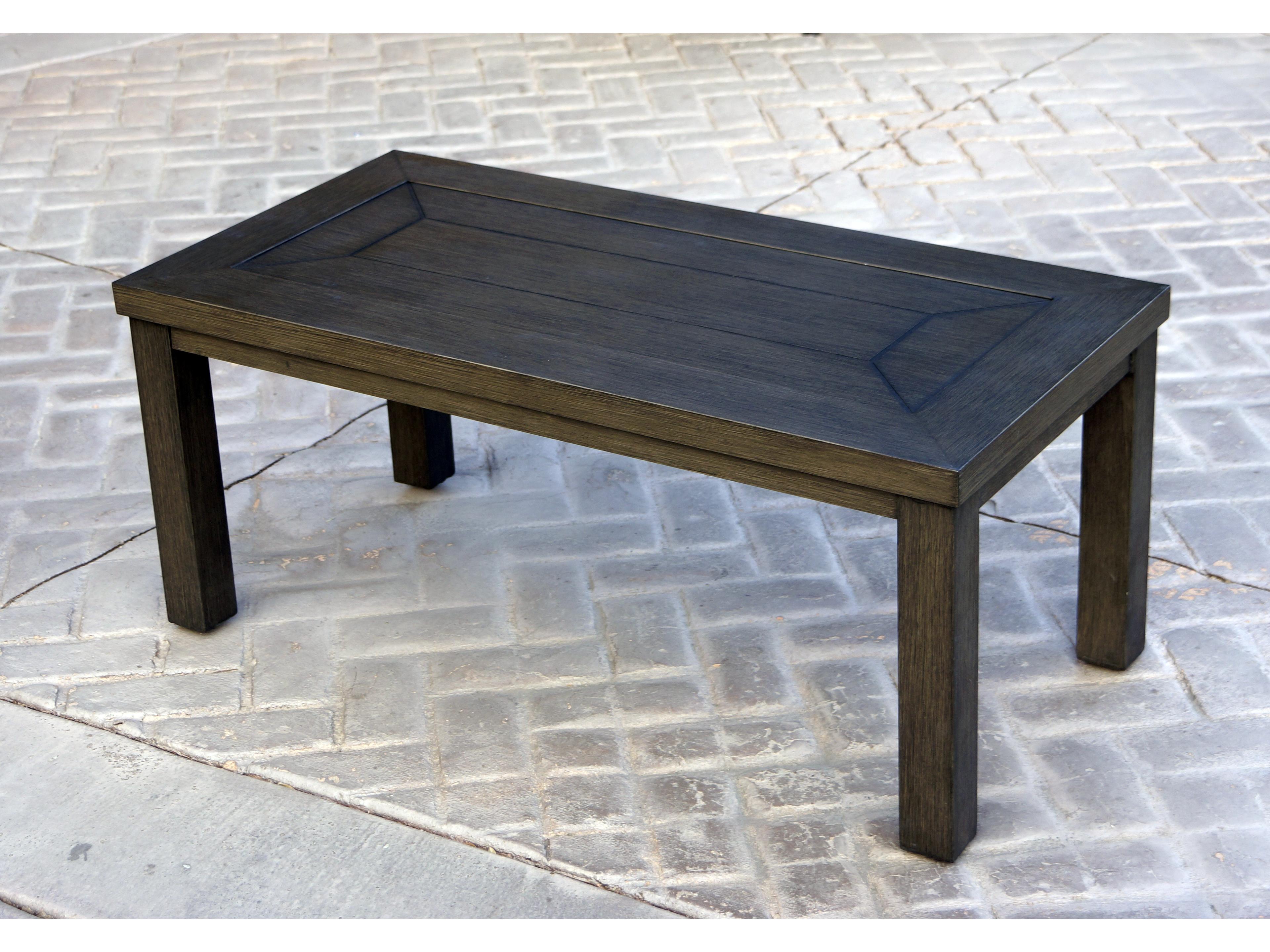 Brooklyn Cast Aluminum Multi-Brown Rectangular Coffee Table