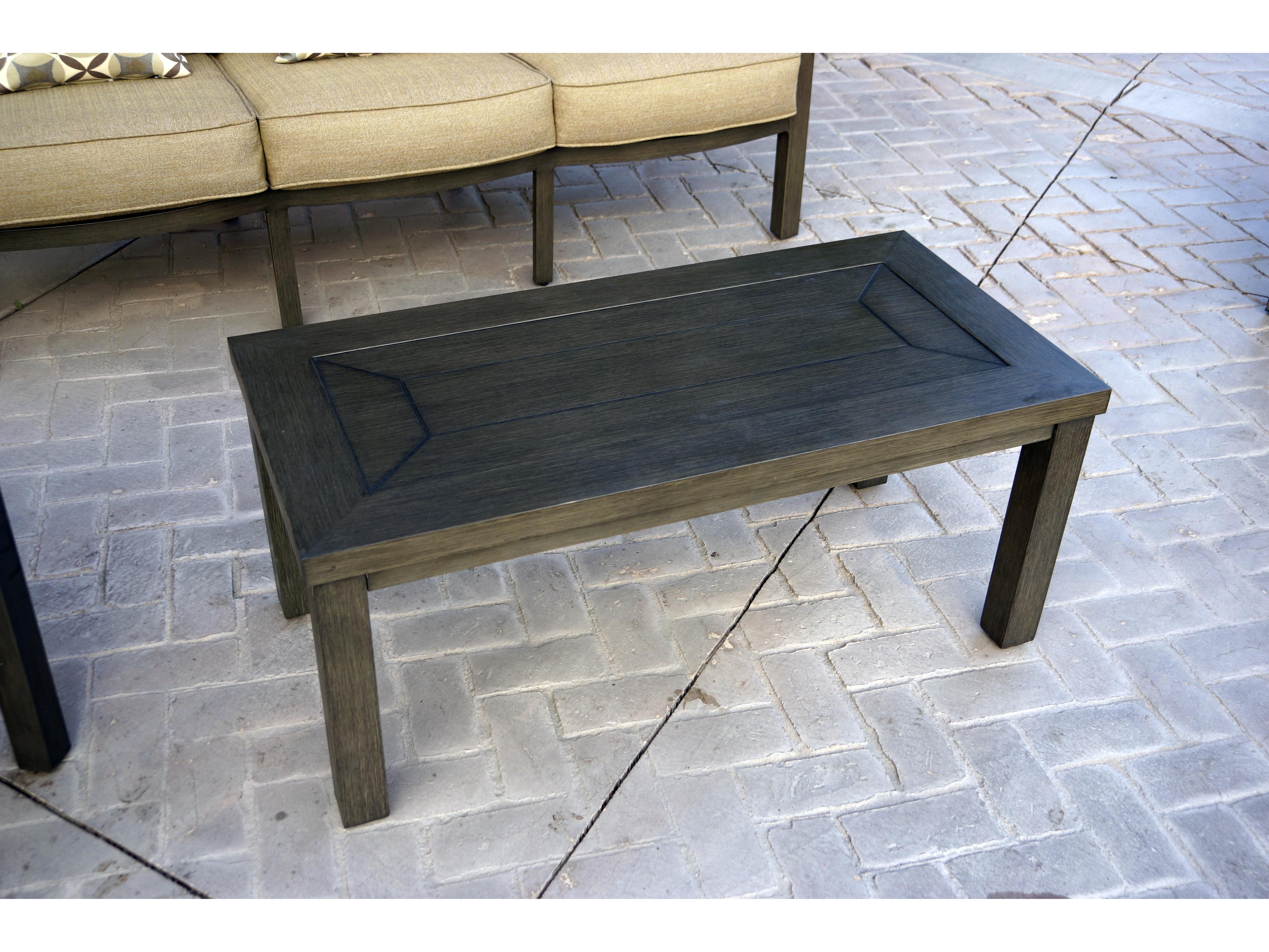 Darlee Outdoor Living Brooklyn Cast Aluminum Multi-Brown Rectangular Coffee Table