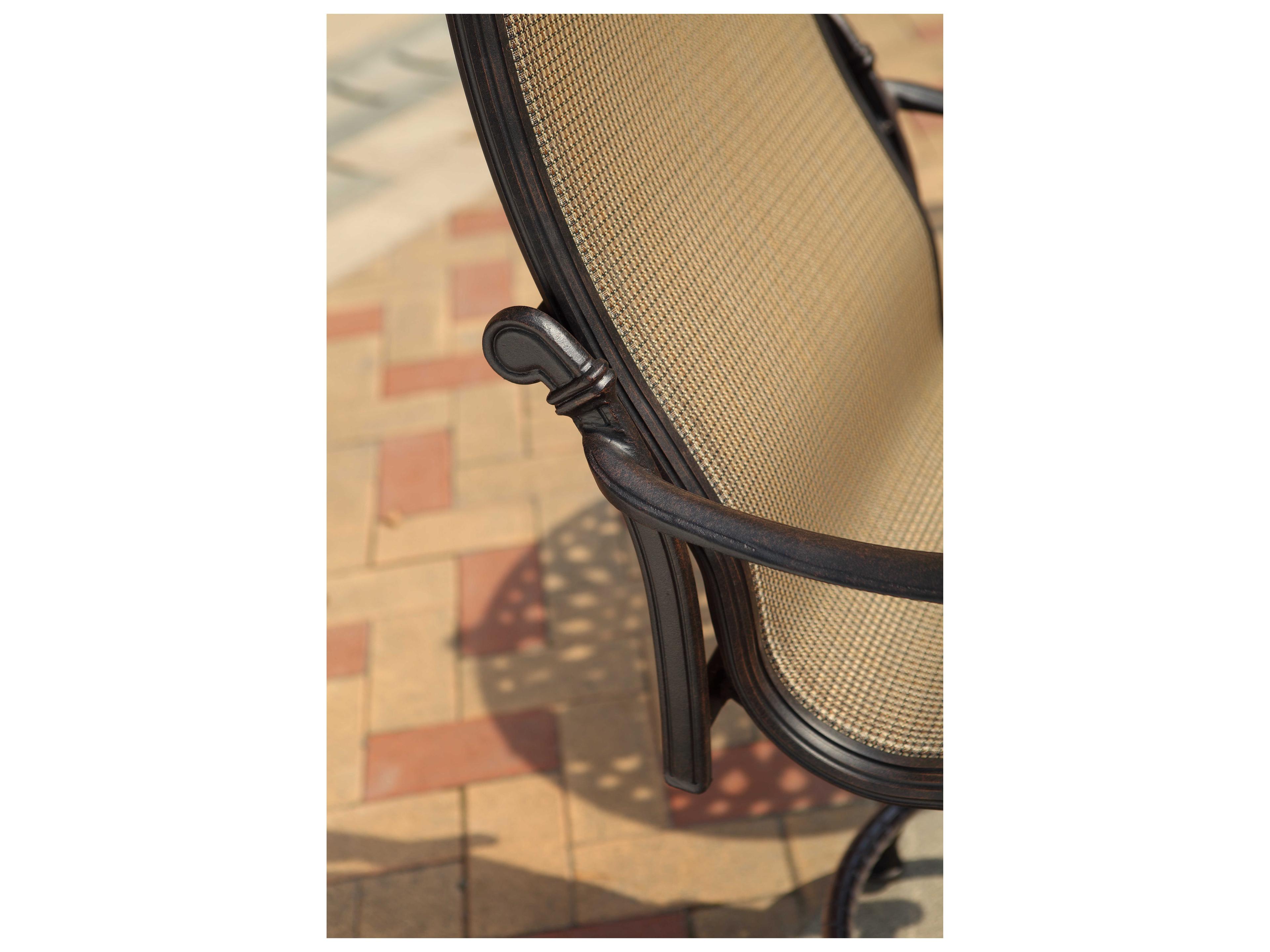 Darlee Outdoor Living Monterey Sling Cast Aluminum Antique Bronze Counter Height Stool Set of 6