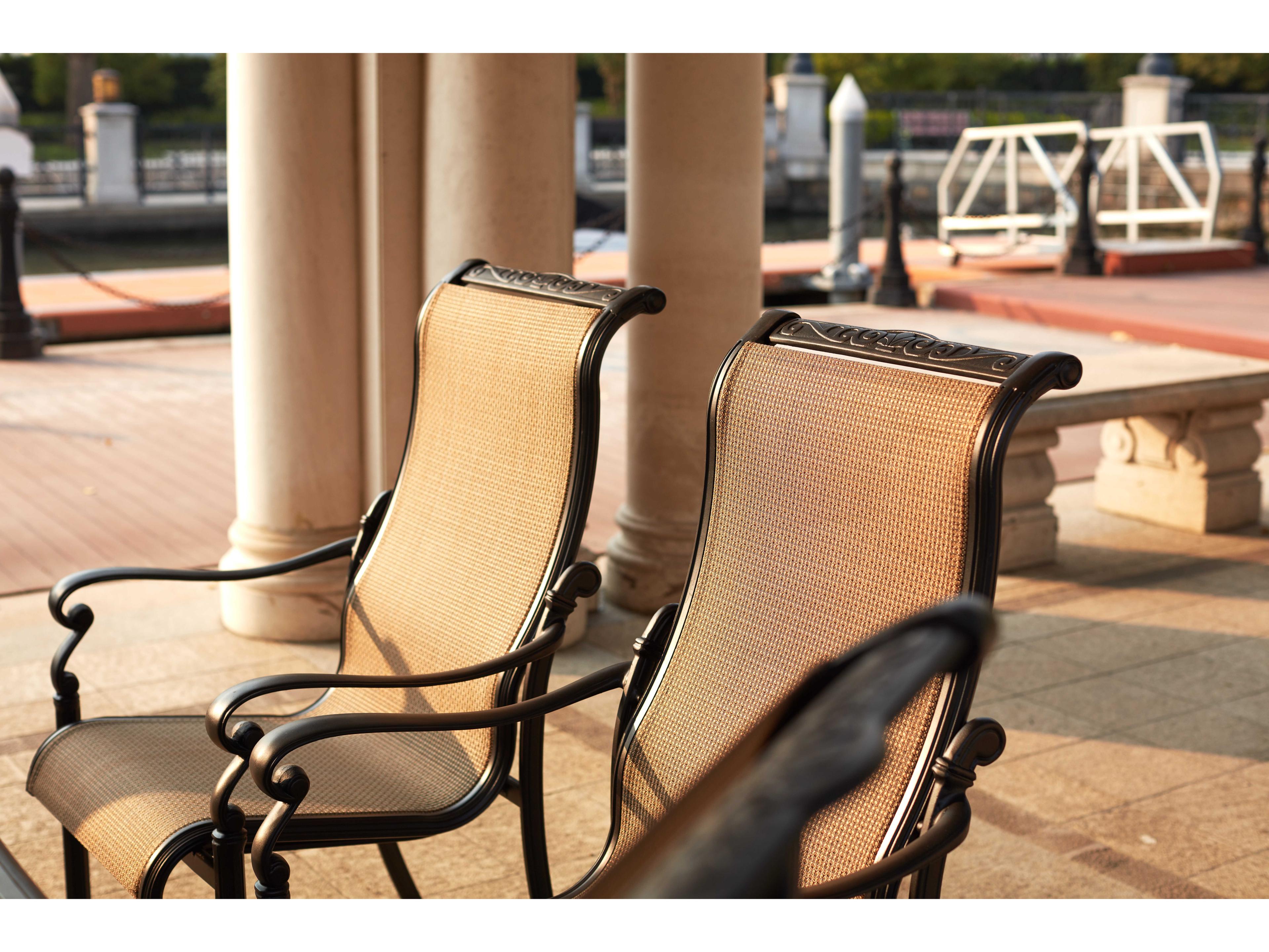 Darlee Outdoor Living Monterey Sling Cast Aluminum Antique Bronze 9 Piece Dining Set