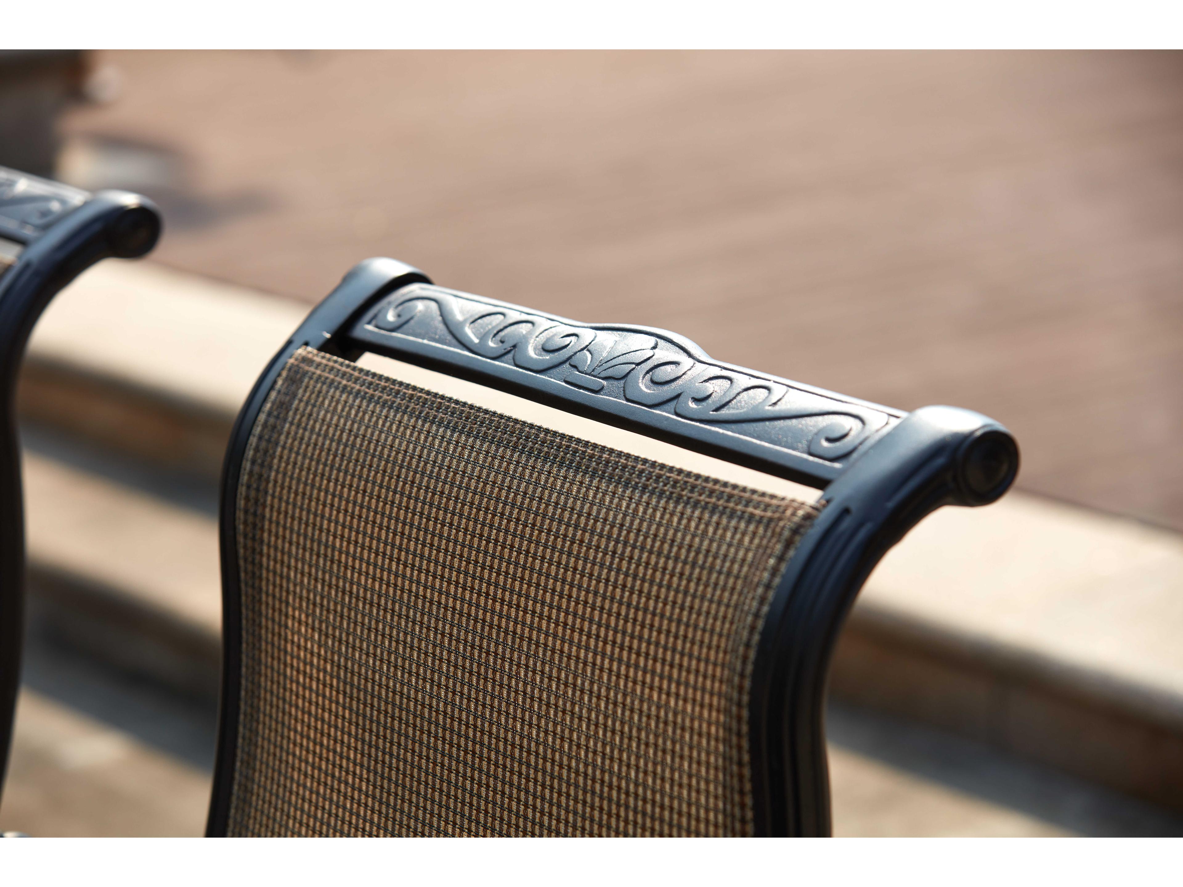 Darlee Outdoor Living Monterey Sling Cast Aluminum Antique Bronze 9 Piece Dining Set