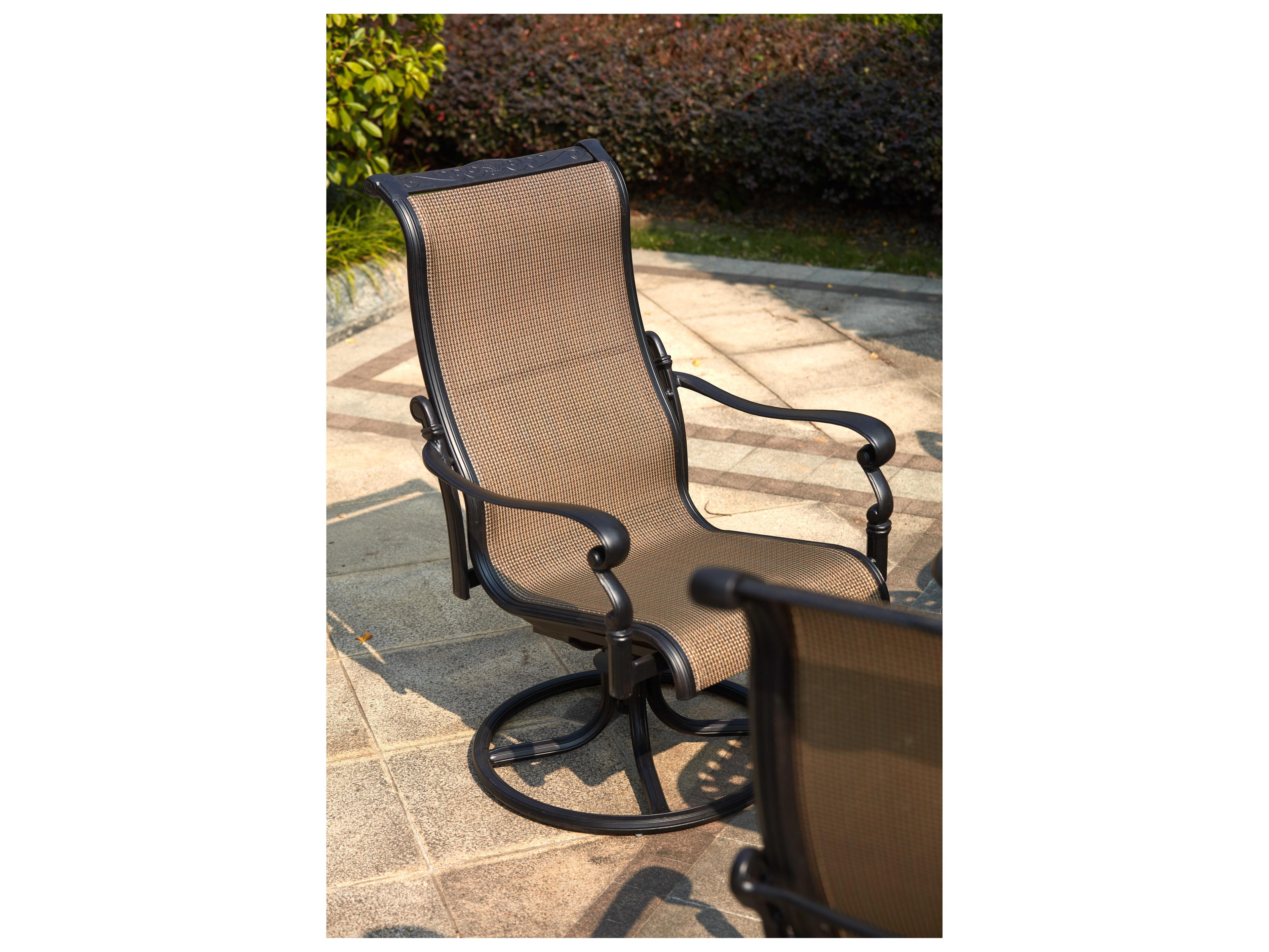 Darlee Outdoor Living Monterey Sling Cast Aluminum Antique Bronze 9 Piece Dining Set