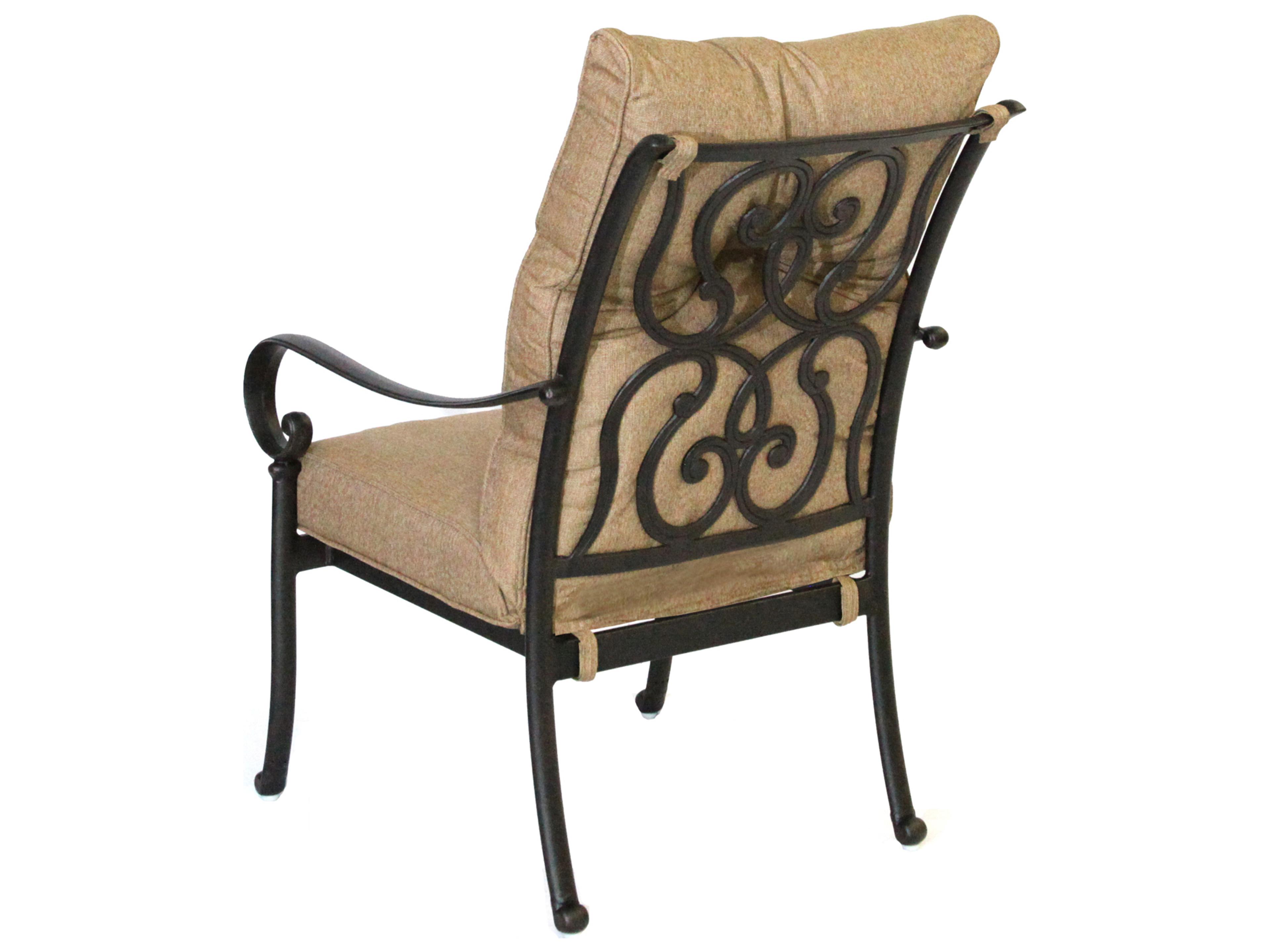 Darlee Outdoor Living Santa Anita Cast Aluminum Dining Chair with Cushions Set of 4