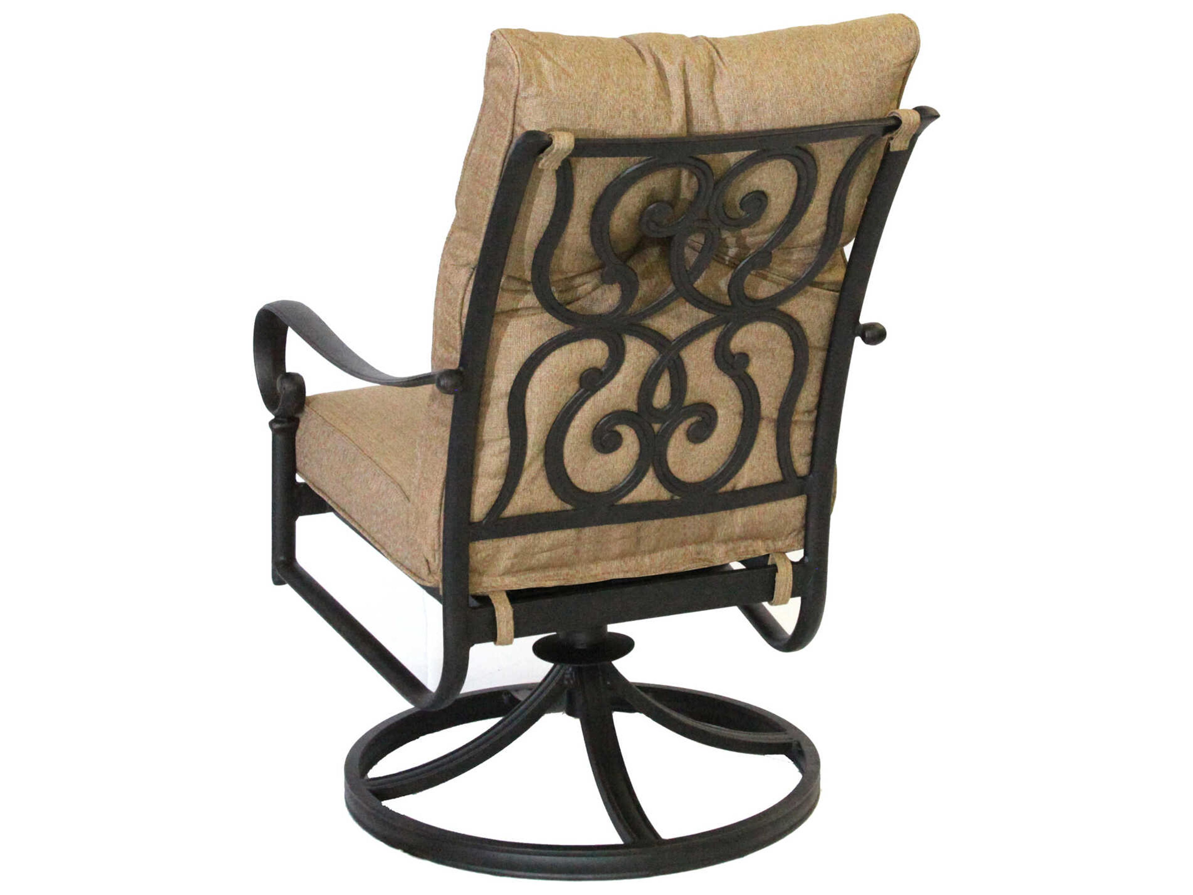 Darlee Outdoor Living Santa Anita Cast Aluminum Antique Bronze Swivel Rocker Dining Arm Chair Set of 4