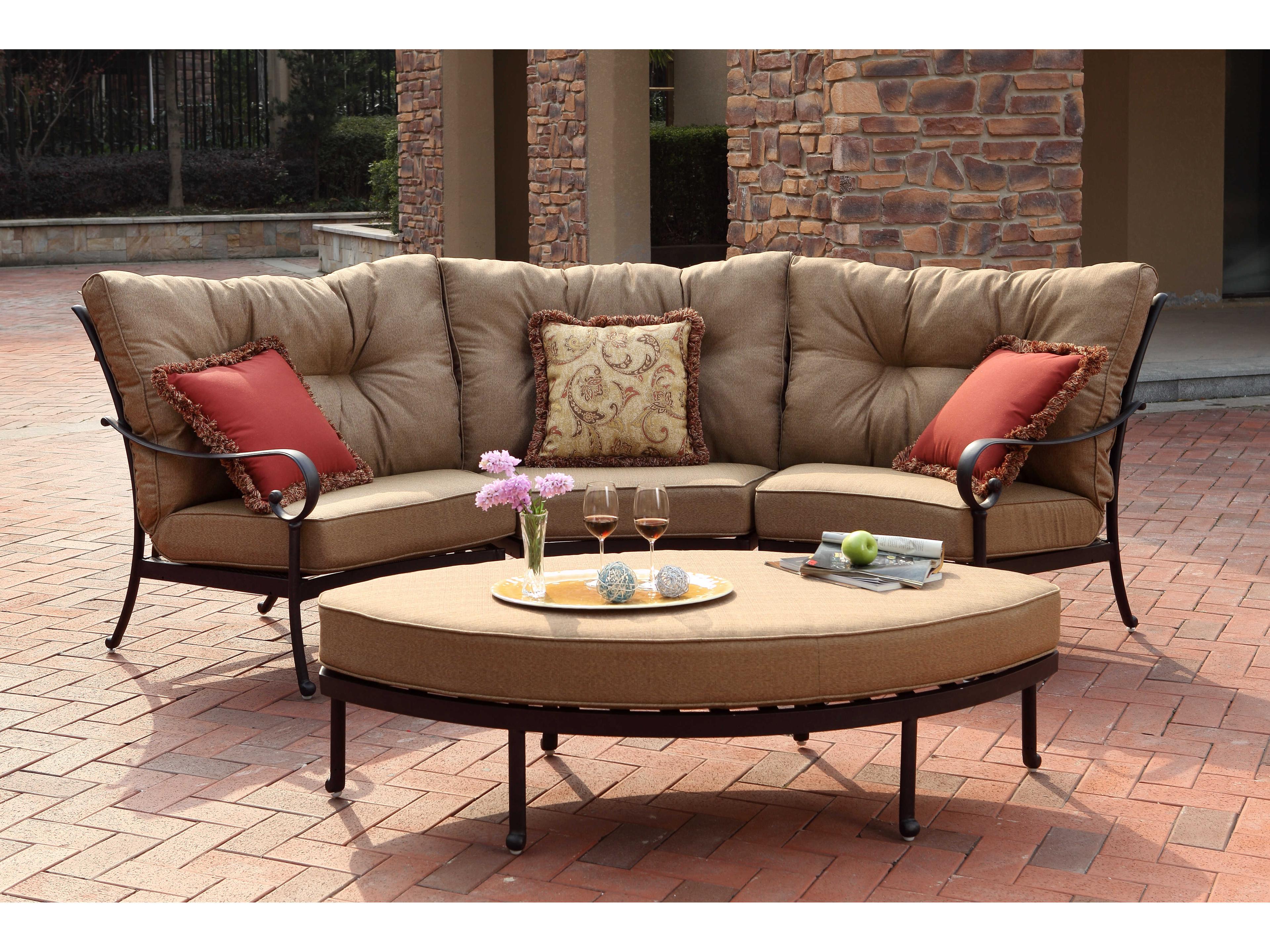 Darlee Outdoor Living Santa Anita Cast Aluminum Antique Bronze 4 Piece Sectional Lounge Set