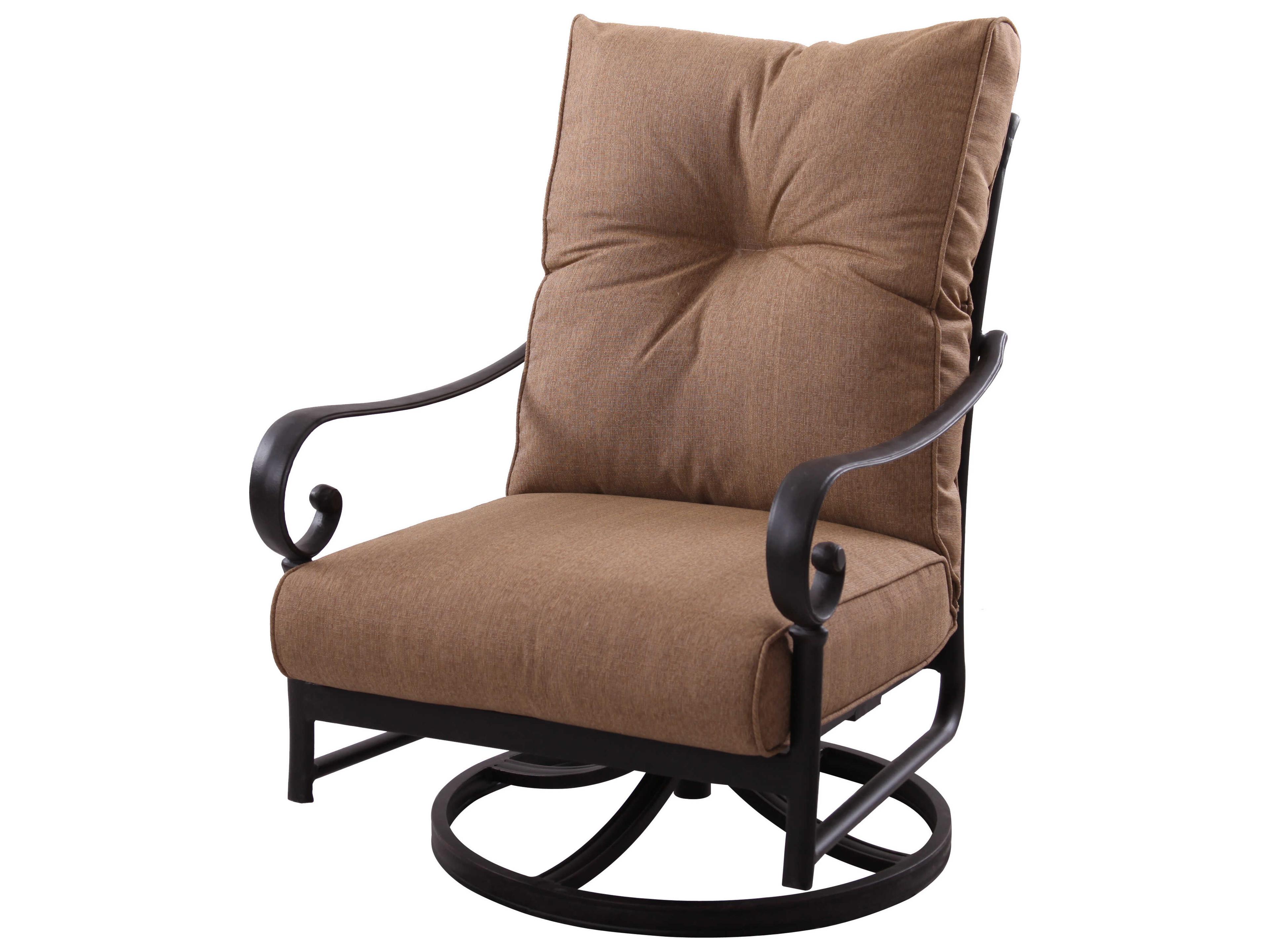 Santa Anita Cast Aluminum Antique Bronze Swivel Rocker Lounge Chair Set of 4