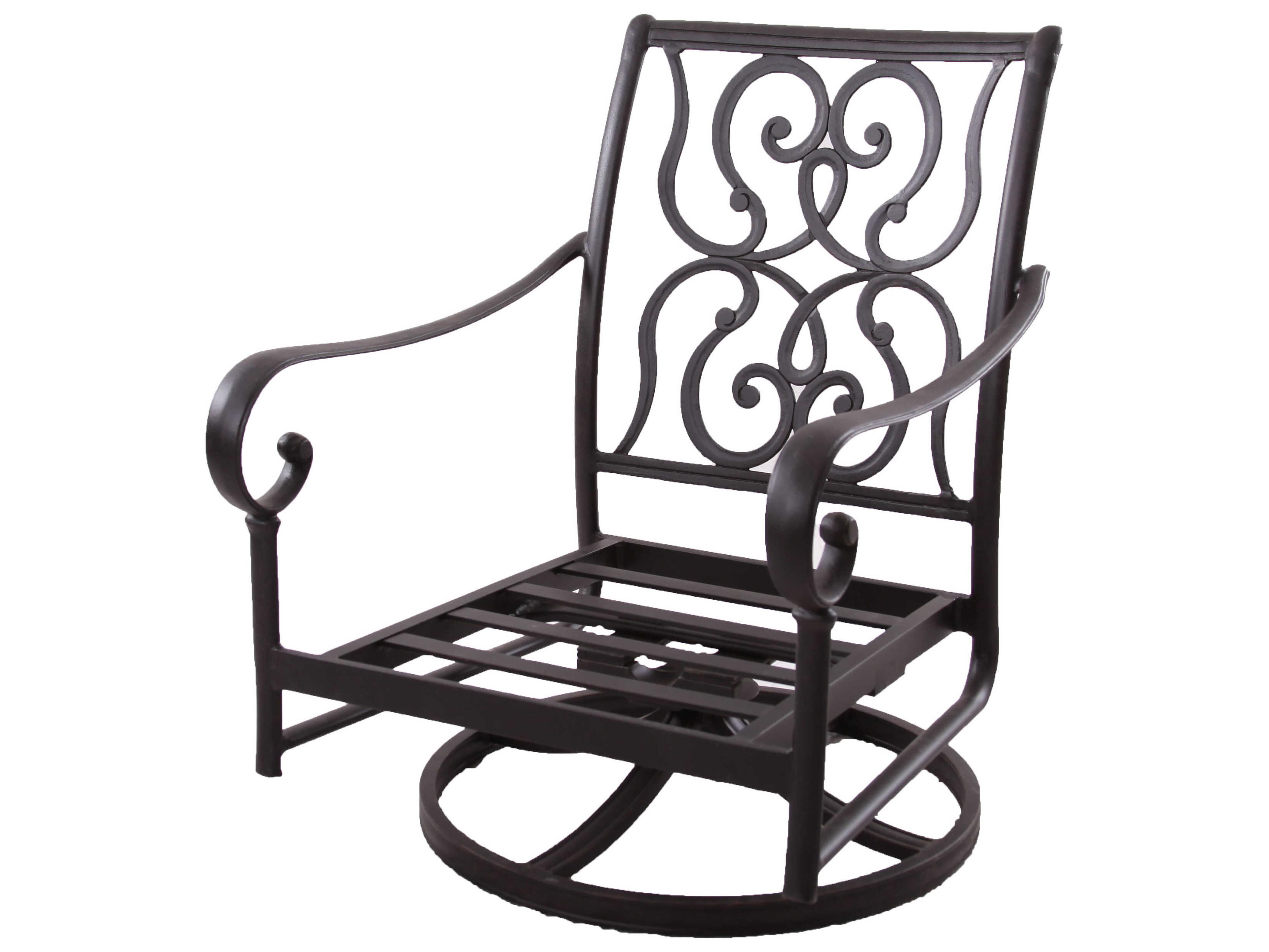 Darlee Outdoor Living Santa Anita Cast Aluminum Antique Bronze Swivel Rocker Lounge Chair Set of 4