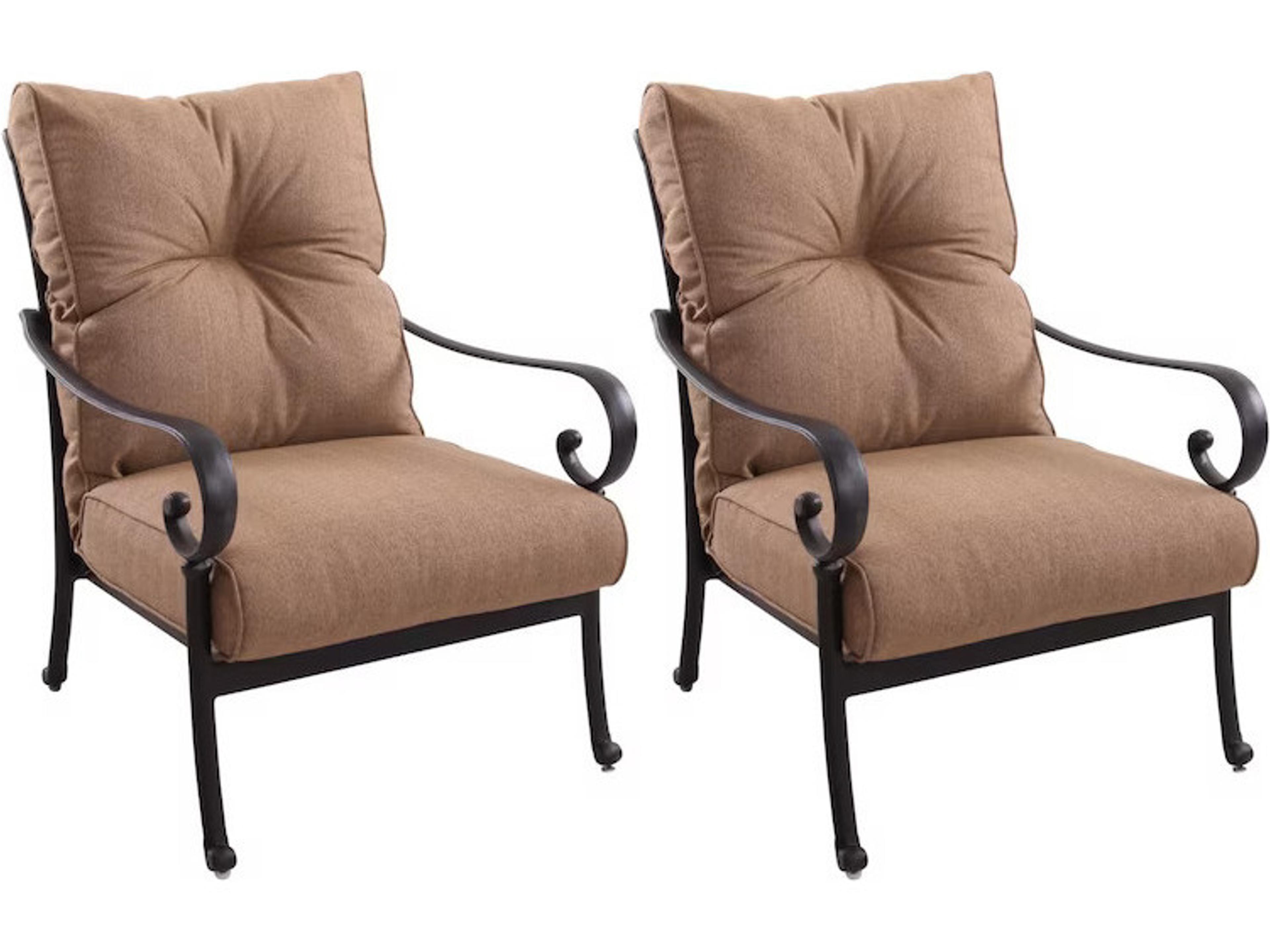 Santa Anita Cast Aluminum Club Chair with Cushions Set of 2