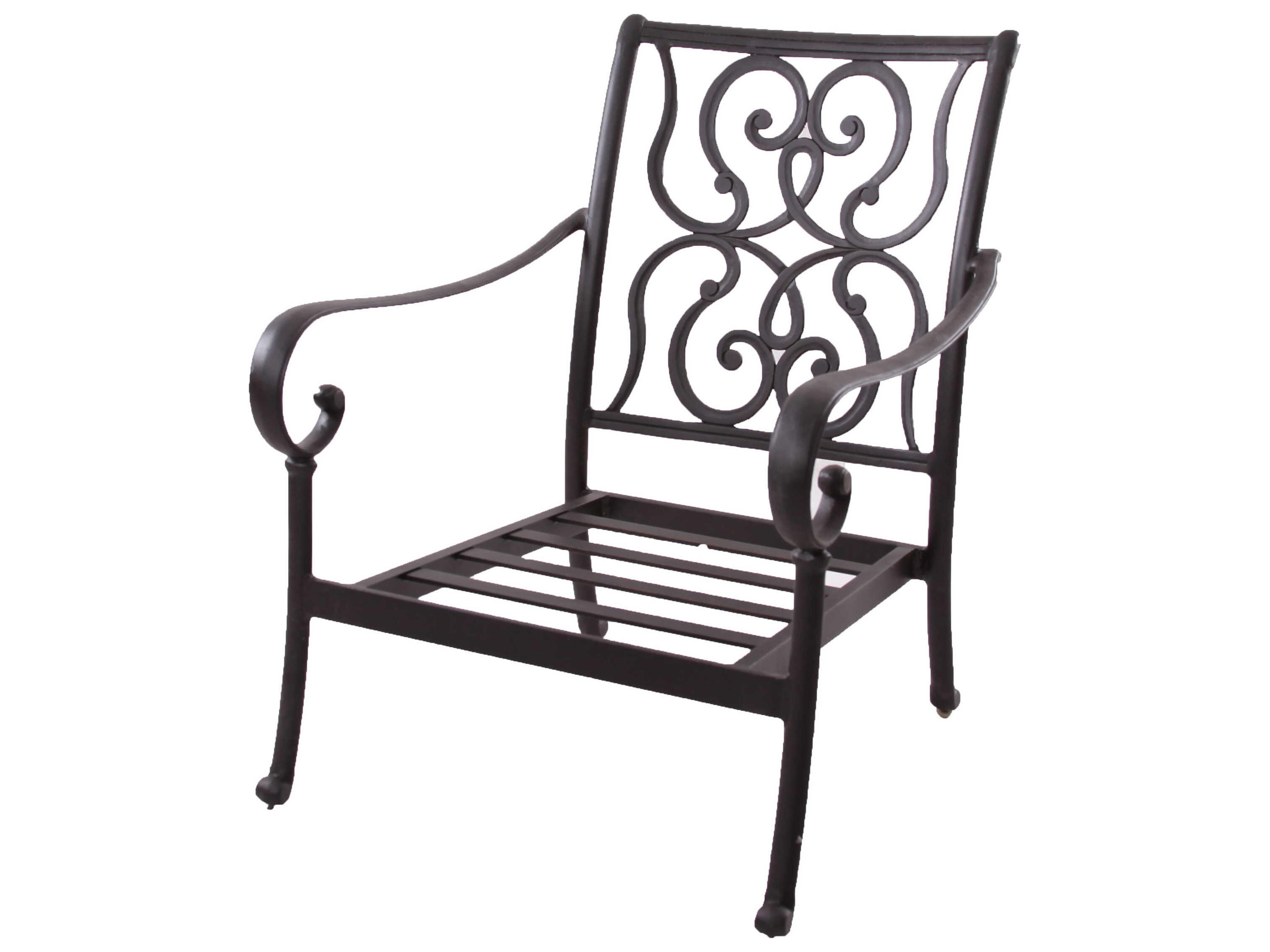 Darlee Outdoor Living Santa Anita Cast Aluminum Antique Bronze Lounge Chair Set of 4