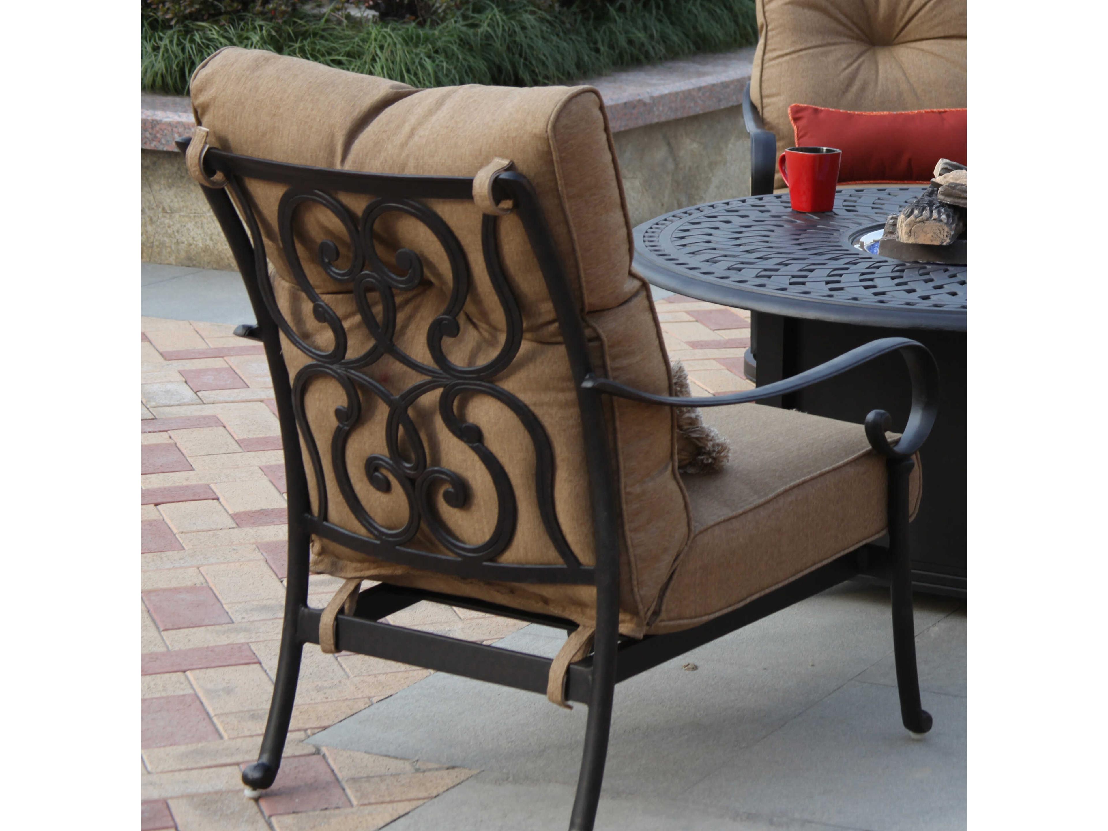 Darlee Outdoor Living Santa Anita Cast Aluminum Antique Bronze Lounge Chair Set of 4