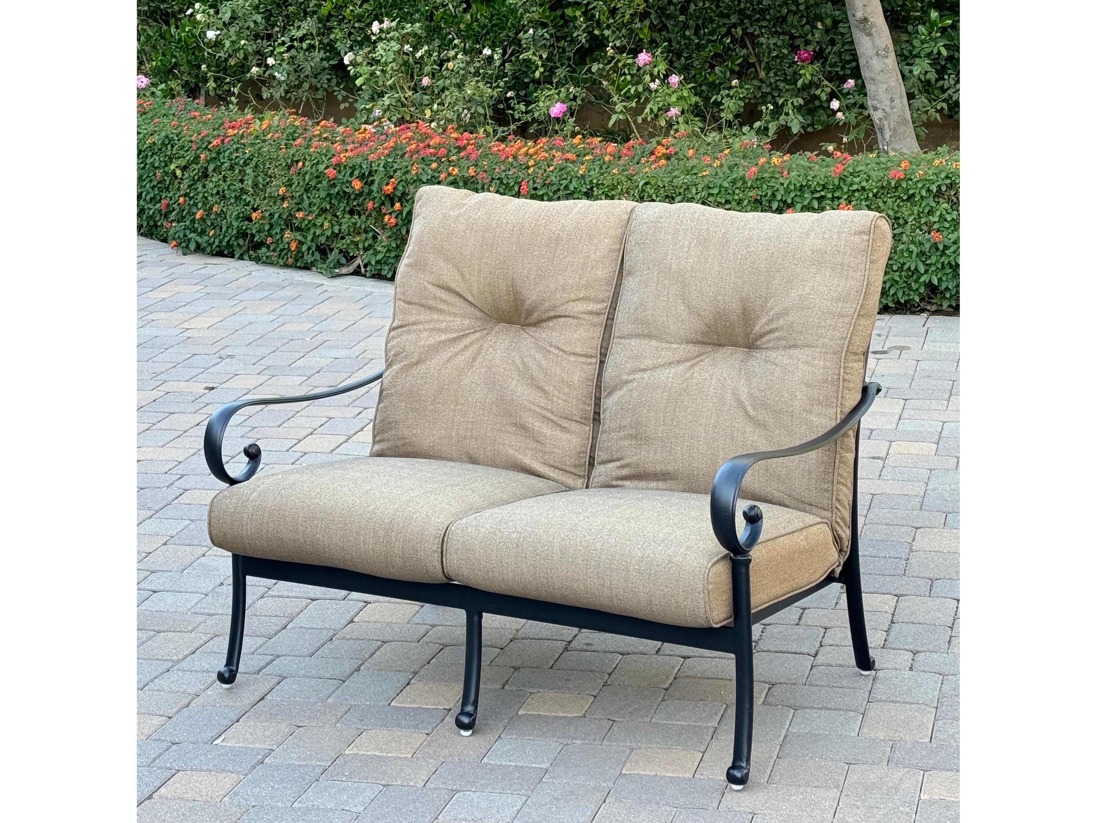 Darlee Outdoor Living Santa Anita Cast Aluminum 6-Piece Conversation Set with Sunbrella Cushions