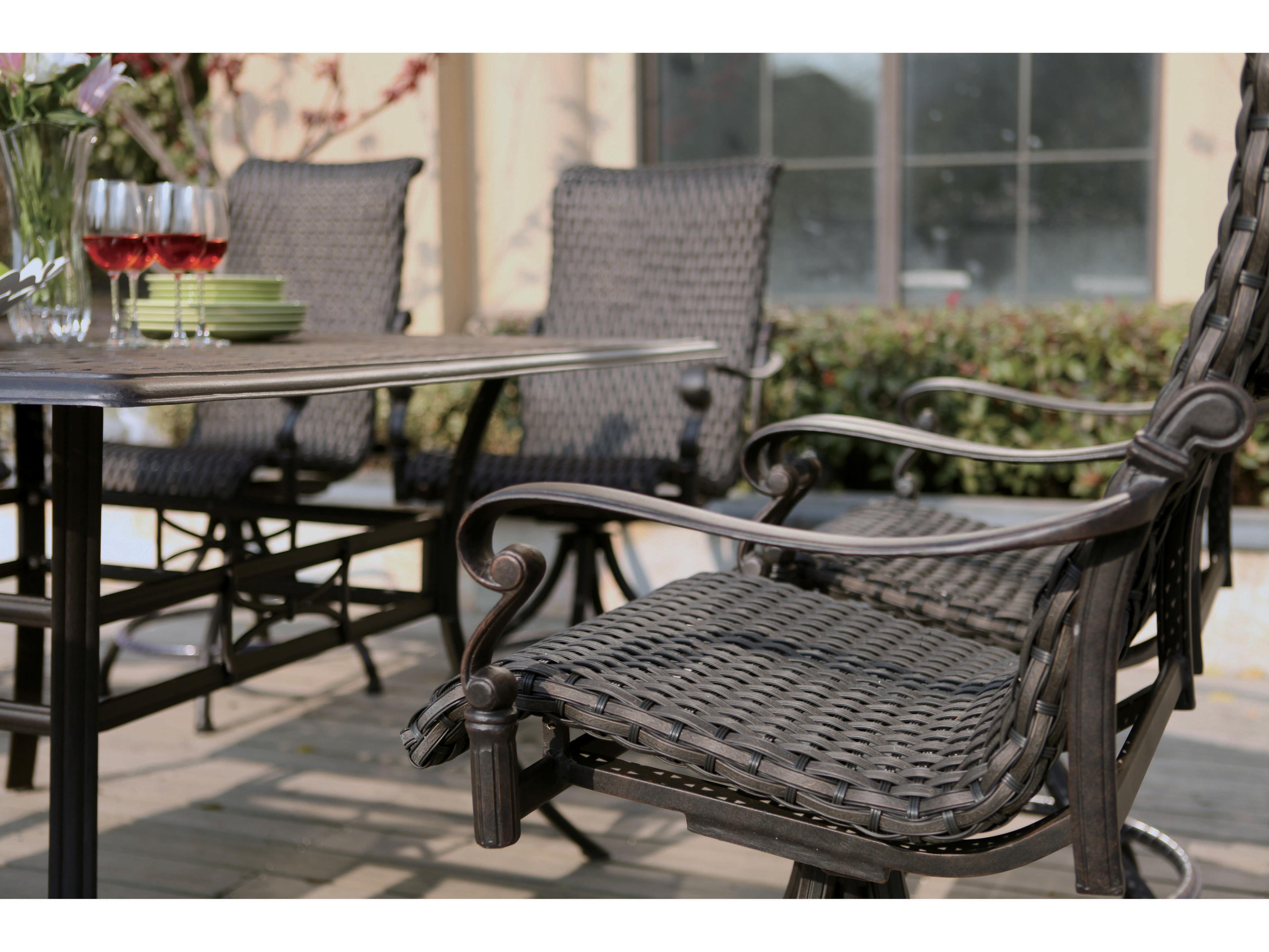 Darlee Outdoor Living Victoria Wicker Espresso Swivel Bar Stool Set of 4l