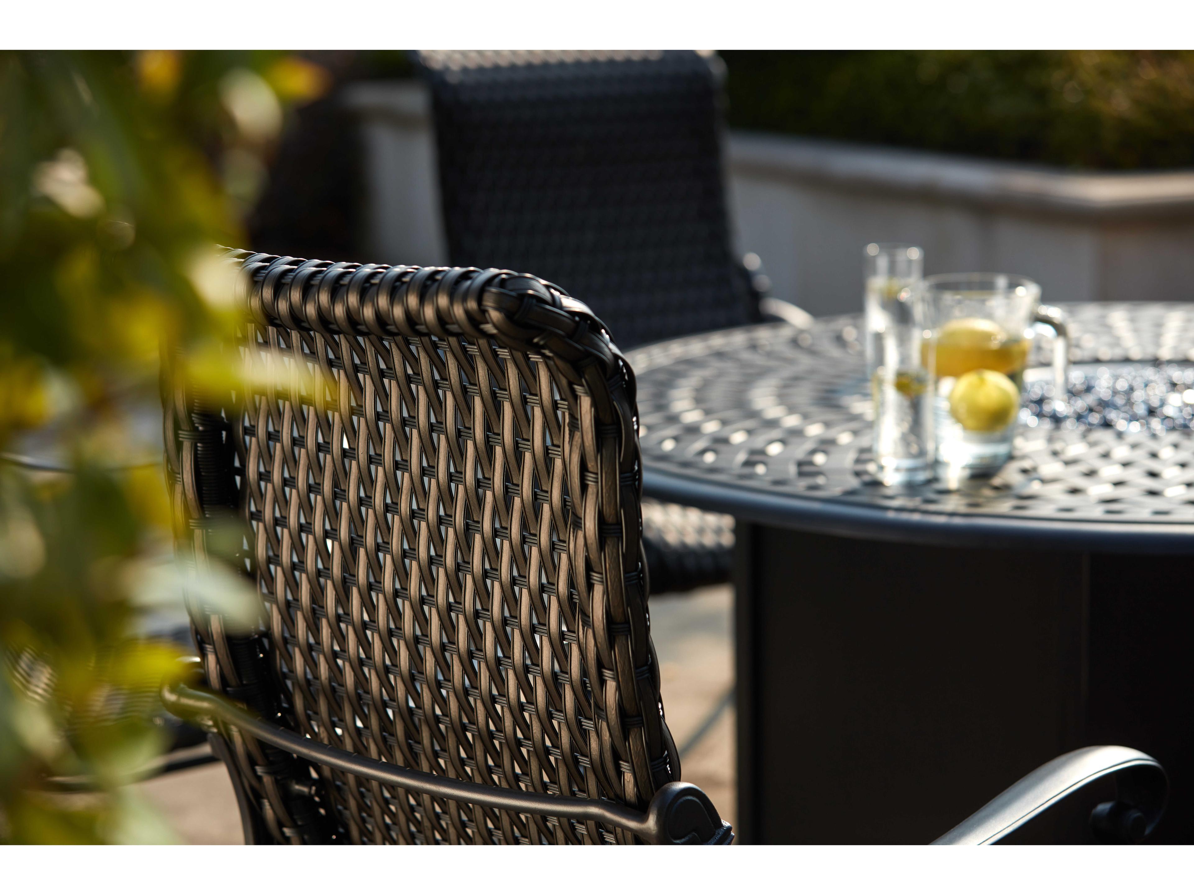 Darlee Outdoor Living Victoria Wicker Espresso Swivel Counter Height Stool Set of 6