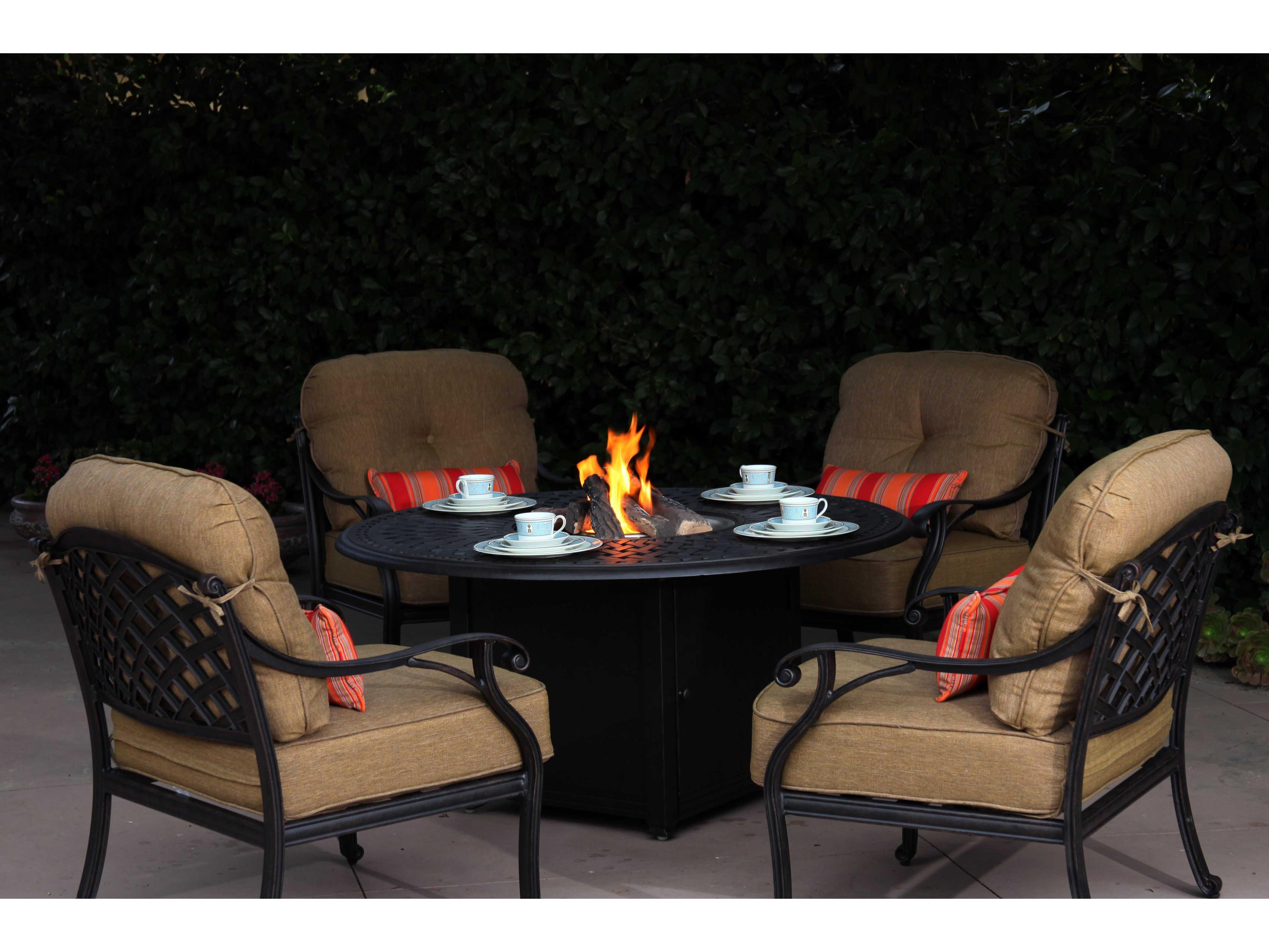 Nassau Casual Cushion Antique Bronze Cast Aluminum Lounge Set