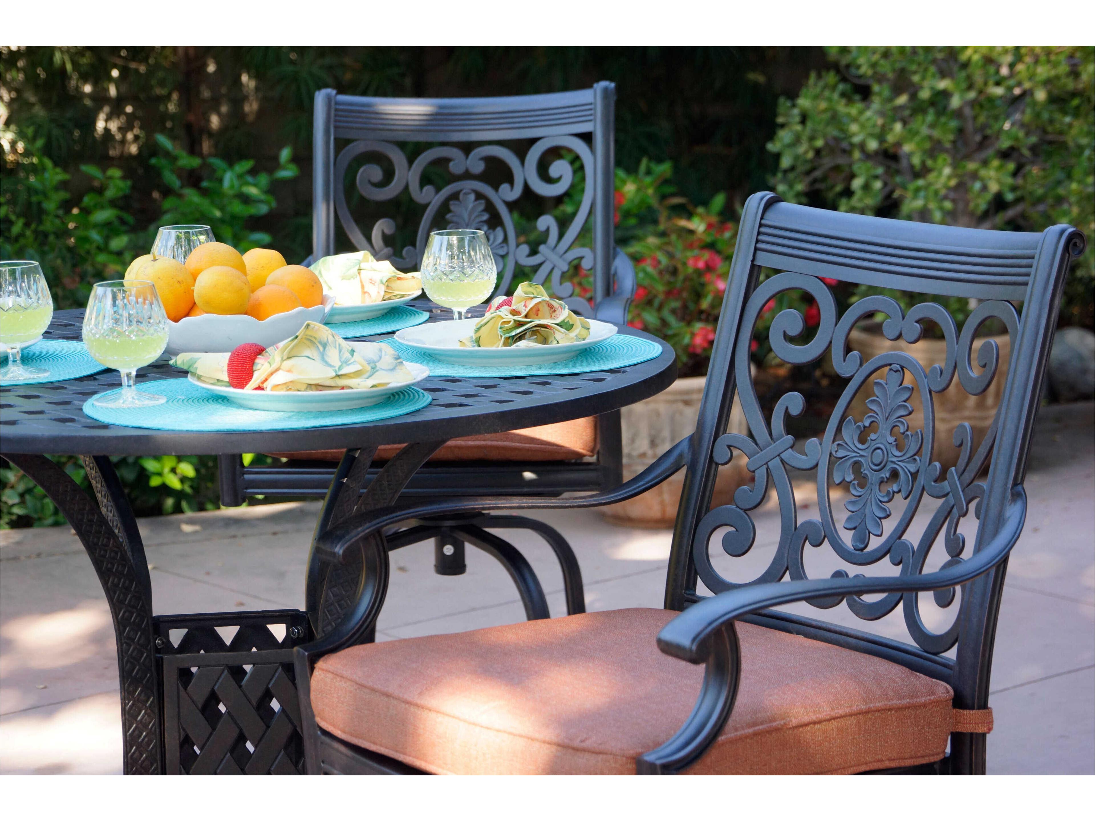 Darlee Outdoor Living St. Cruz Cast Aluminum Antique Bronze Swivel Bar Stool Set of 4