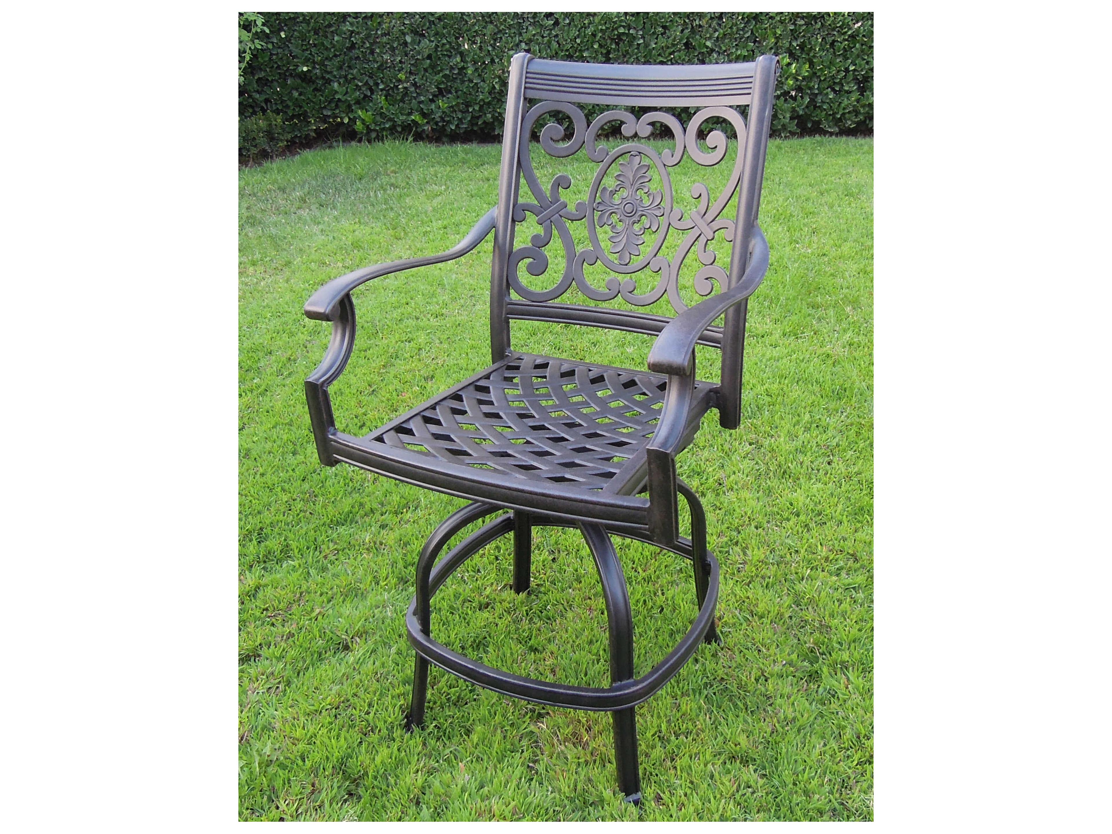 Darlee Outdoor Living St. Cruz Cast Aluminum Antique Bronze Swivel Counter Height Stool Set of 6