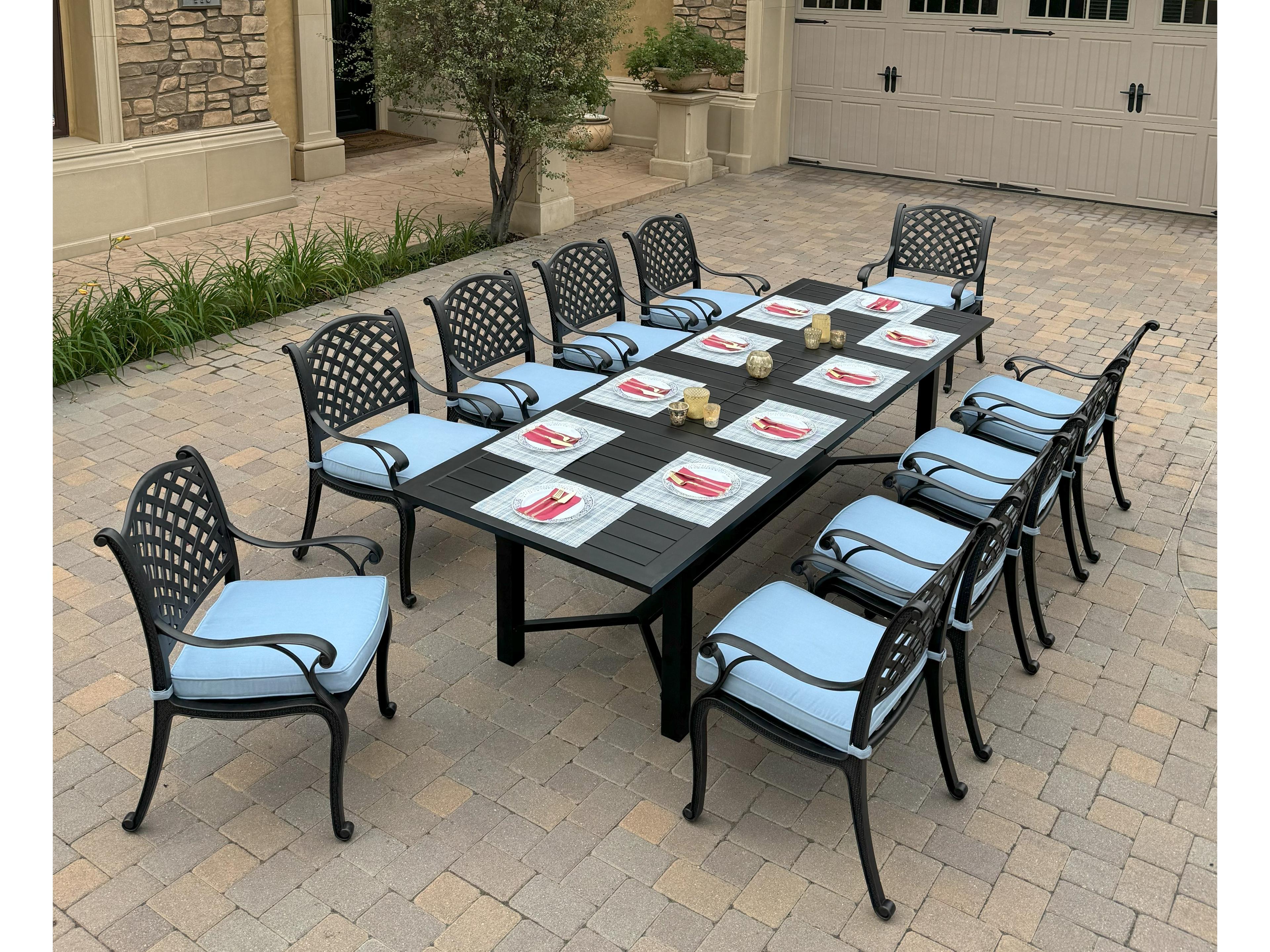 Nassau Cast Aluminum 11-Piece Patio Dining Set
