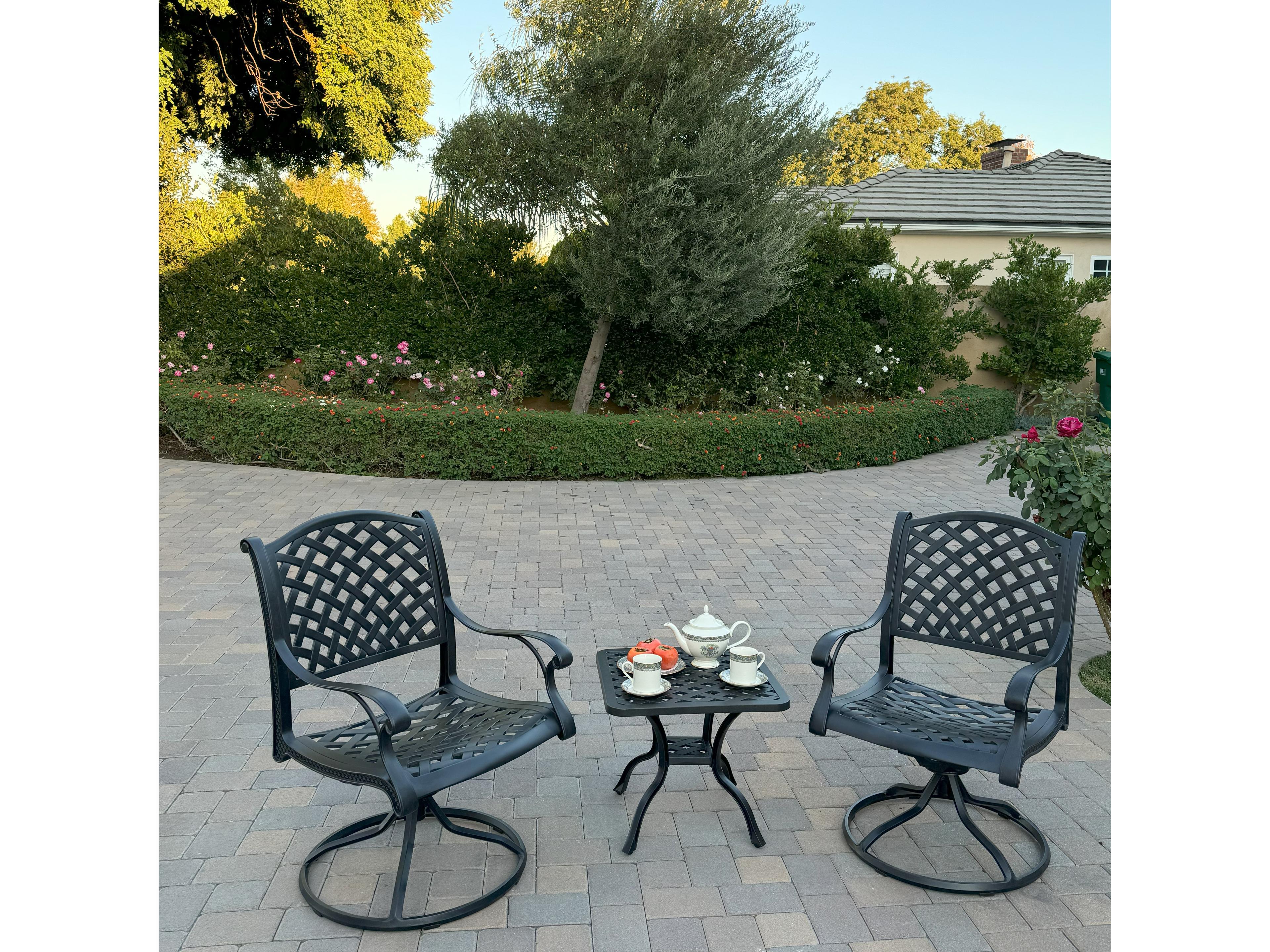 Darlee Outdoor Living Nassau Cast Aluminum 3-Piece Patio Conversation Set
