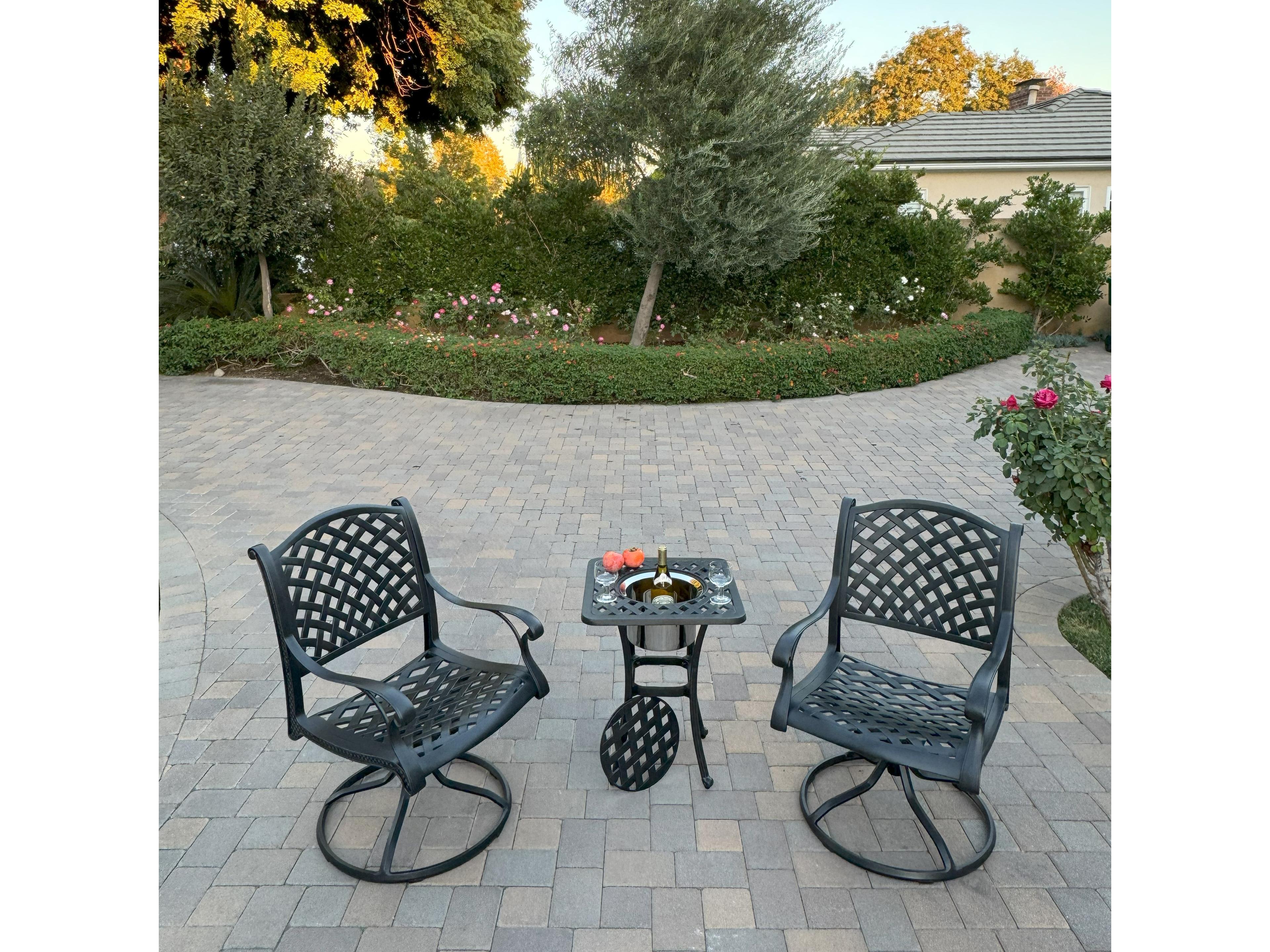 Darlee Outdoor Living Nassau Cast Aluminum 3-Piece Patio Conversation Set