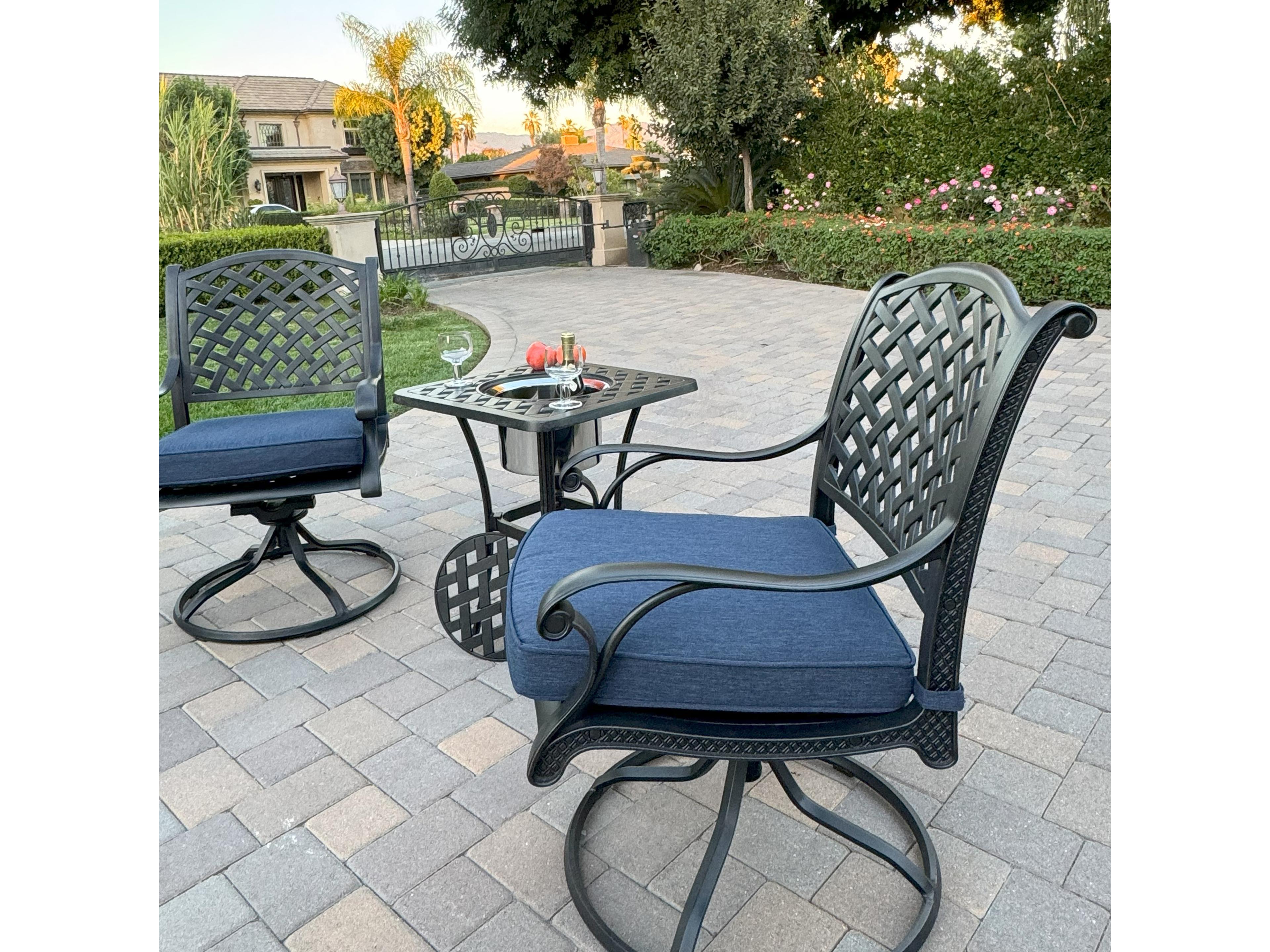 Darlee Outdoor Living Nassau Cast Aluminum 3-Piece Patio Conversation Set