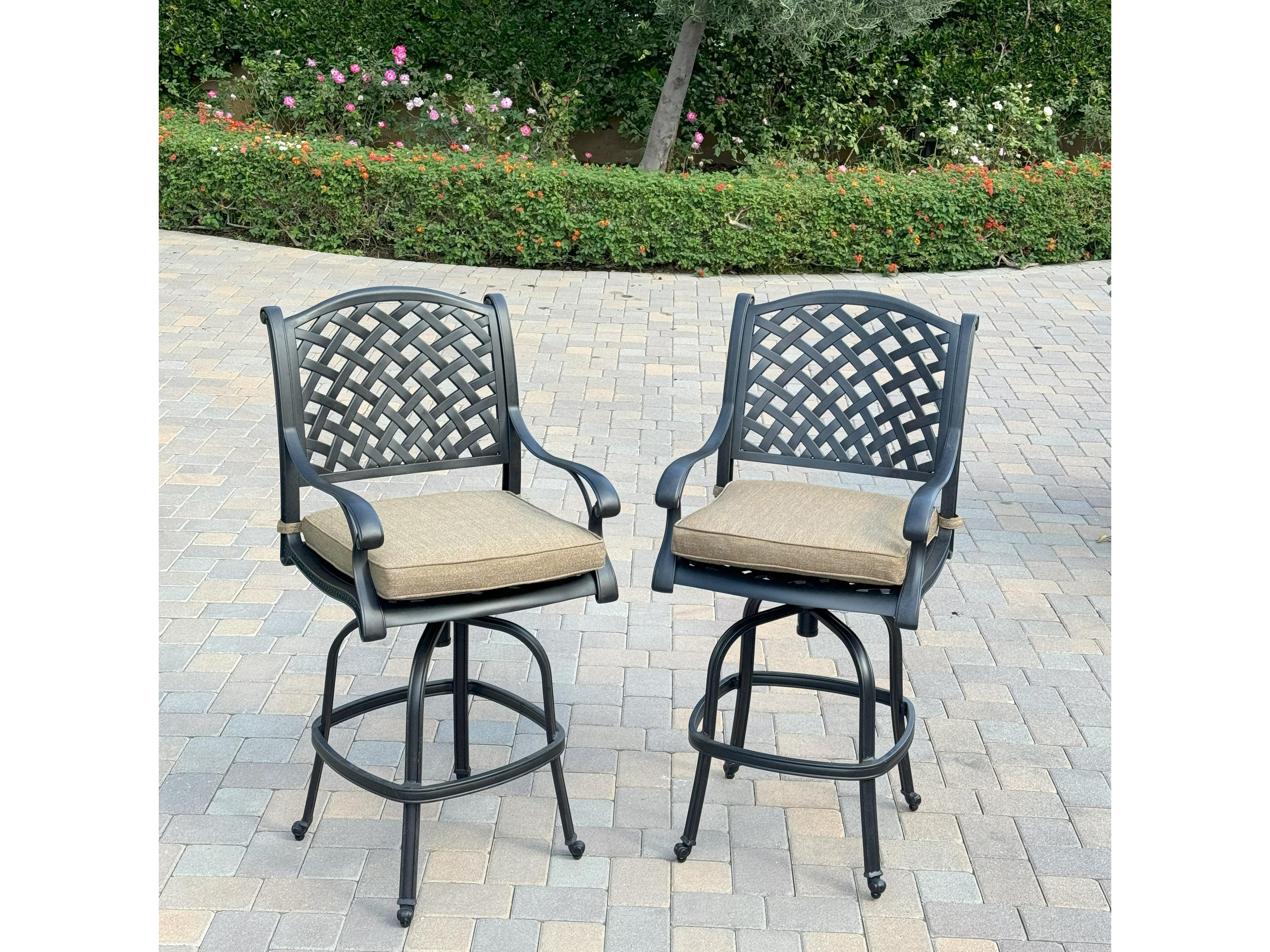 Darlee Outdoor Living Nassau Cast Aluminum 5-Piece Patio Bar Set