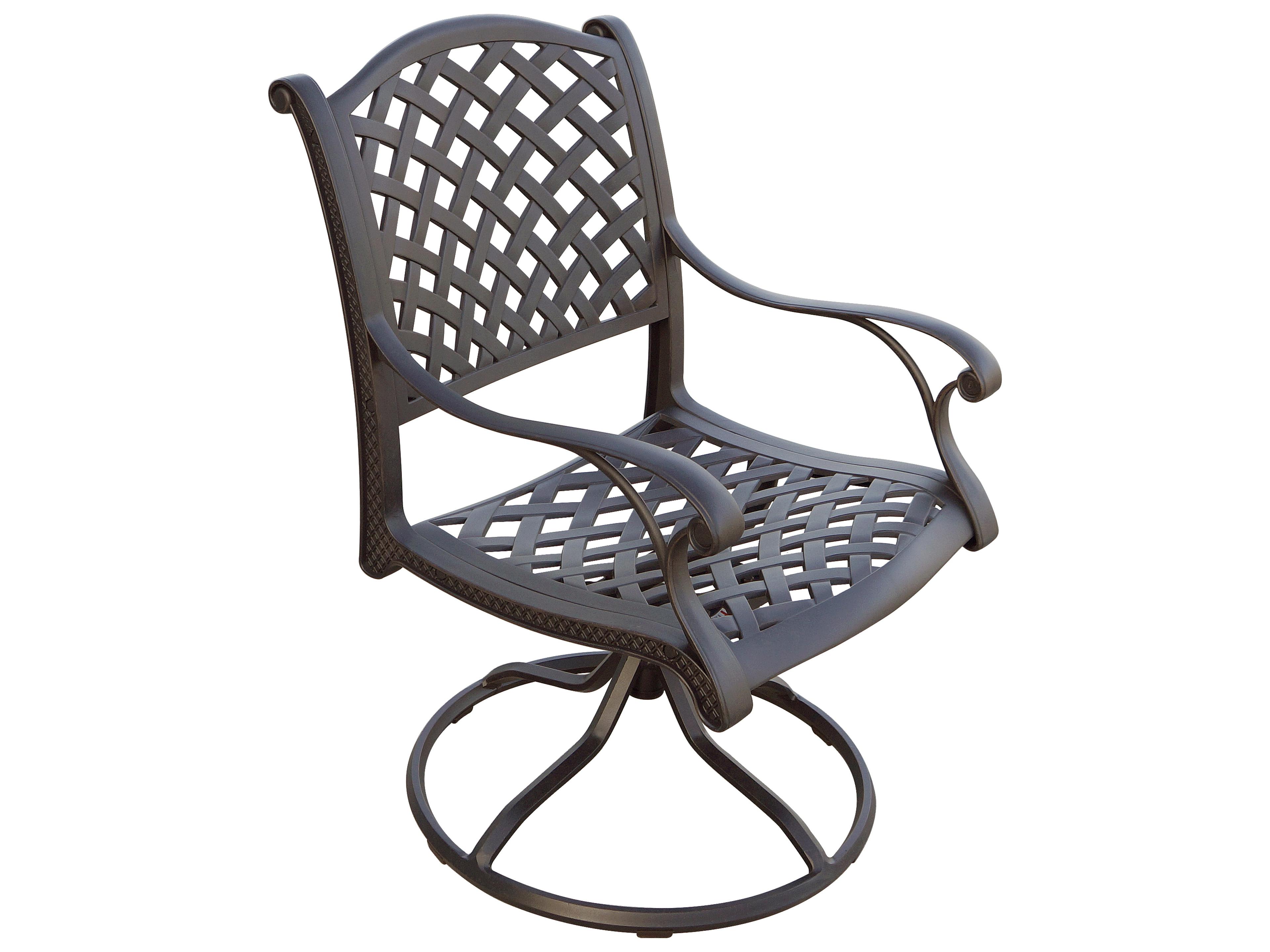 Darlee Outdoor Living Nassau Cast Aluminum Antique Bronze 5 Piece Dining Set with 48'' Wide Dining Round Table