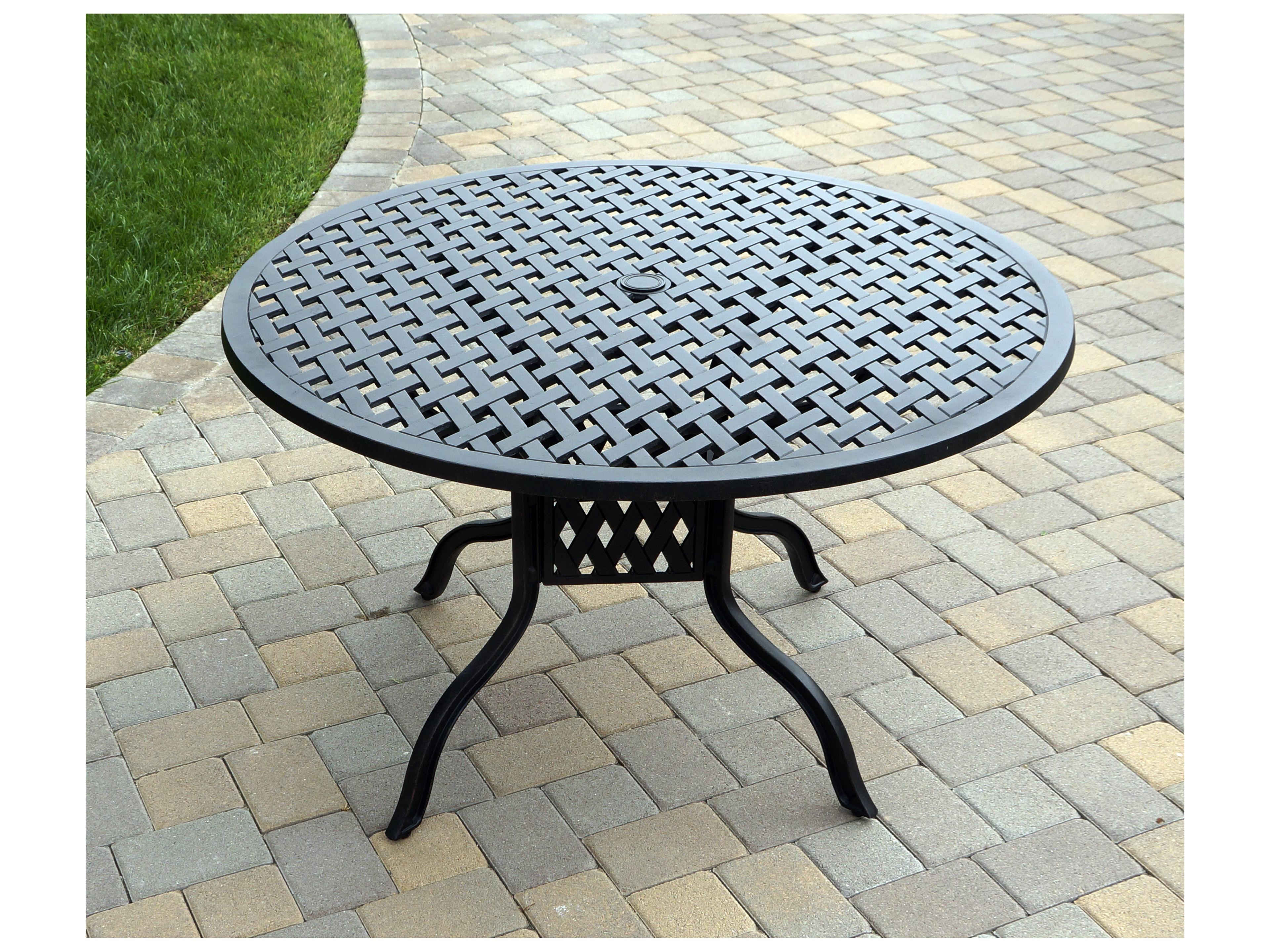 Darlee Outdoor Living Nassau Cast Aluminum Antique Bronze 5 Piece Dining Set with 48'' Wide Dining Round Table