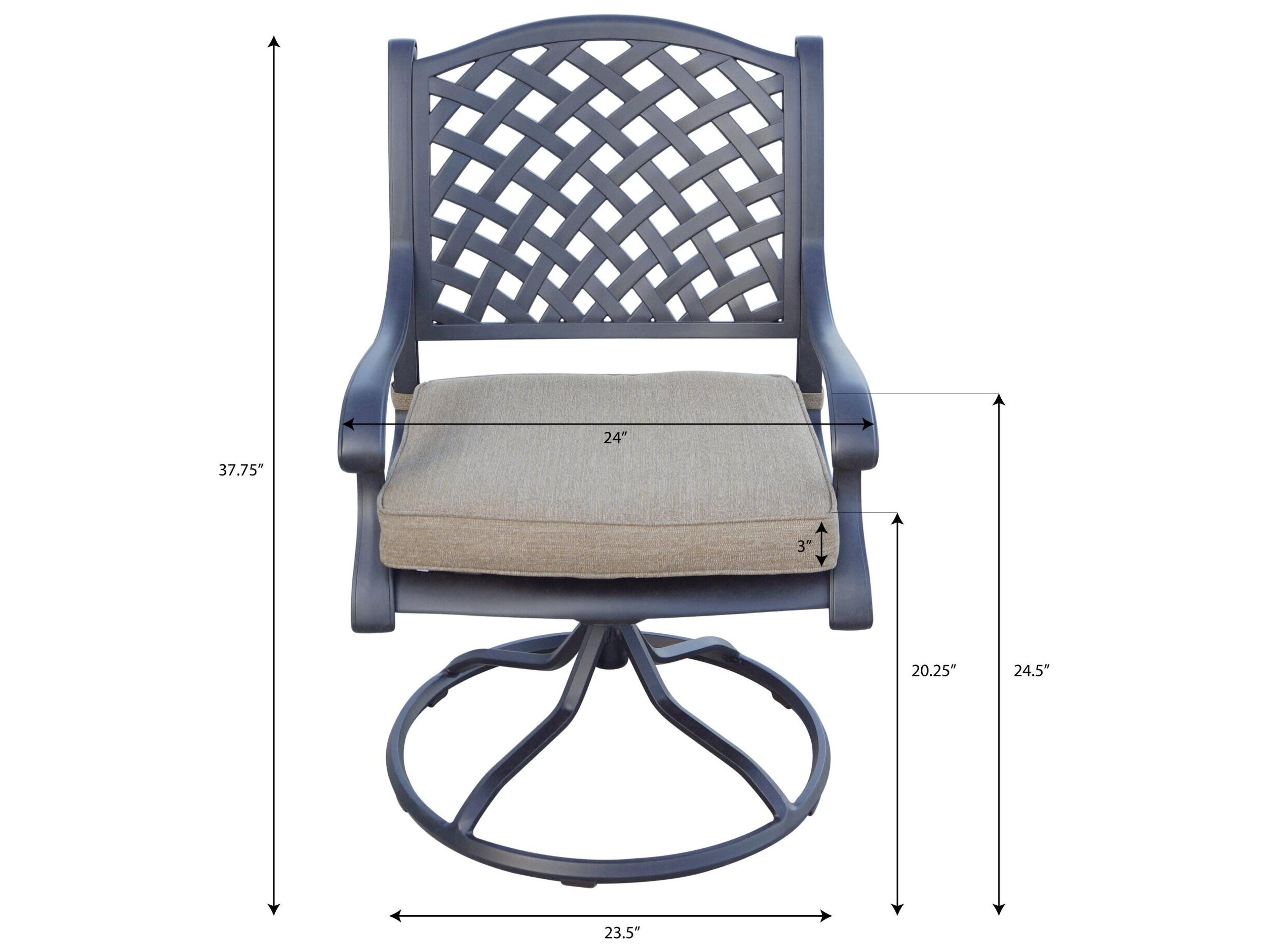 Darlee Outdoor Living Nassau Cast Aluminum Antique Bronze 5 Piece Dining Set with 36'' Wide Square Dining Table