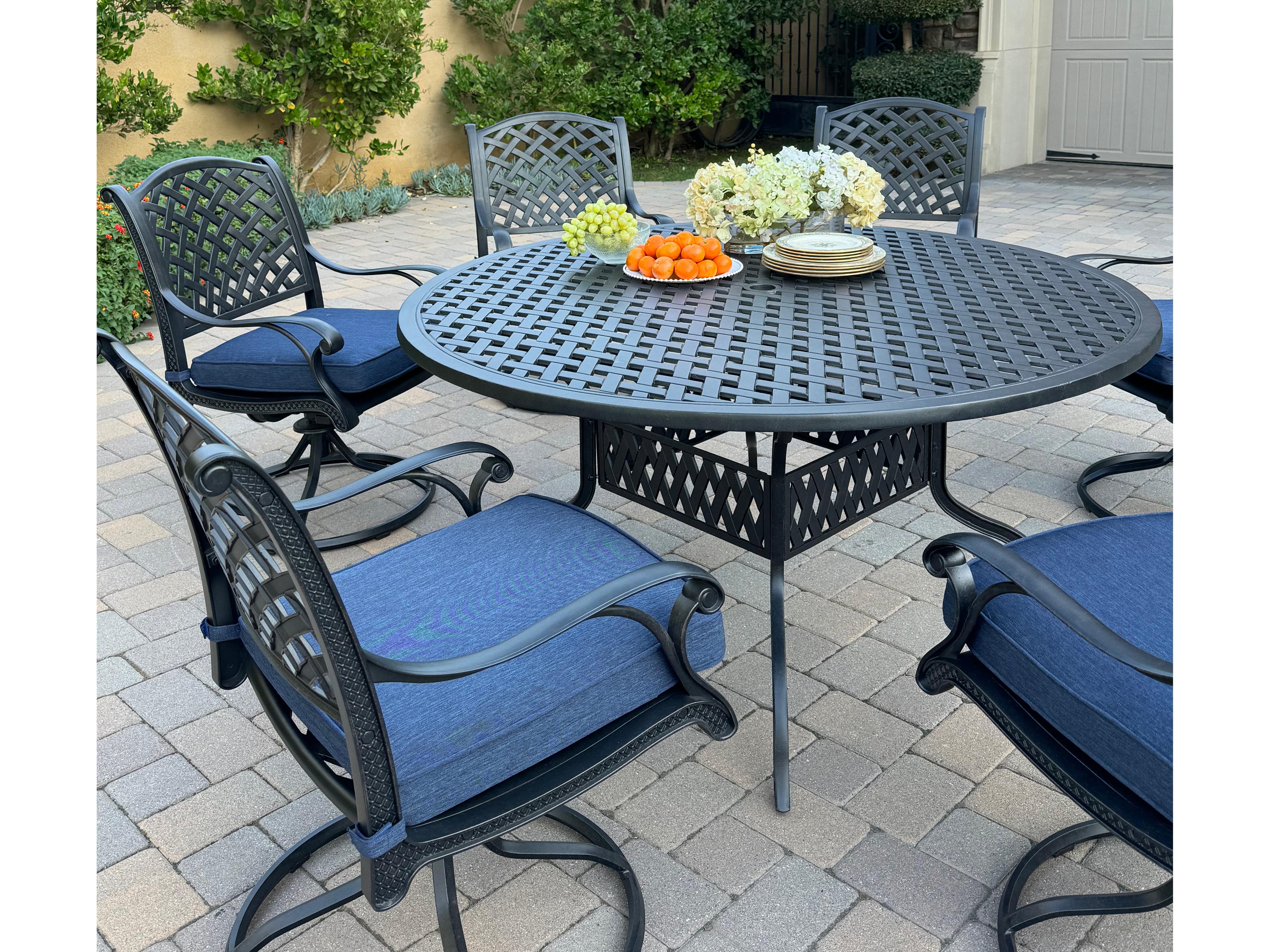 Darlee Outdoor Living Nassau Cast Aluminum 7-Piece Patio Dining Set