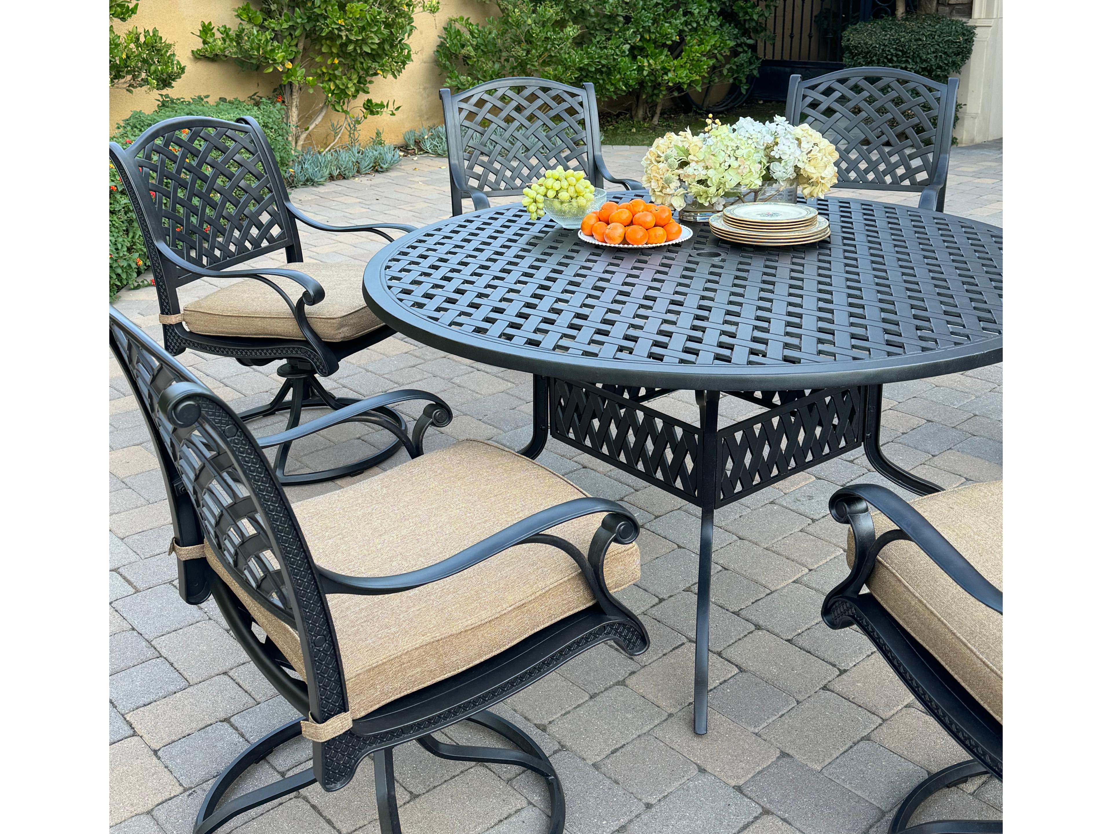 Darlee Outdoor Living Nassau Cast Aluminum 7-Piece Patio Dining Set
