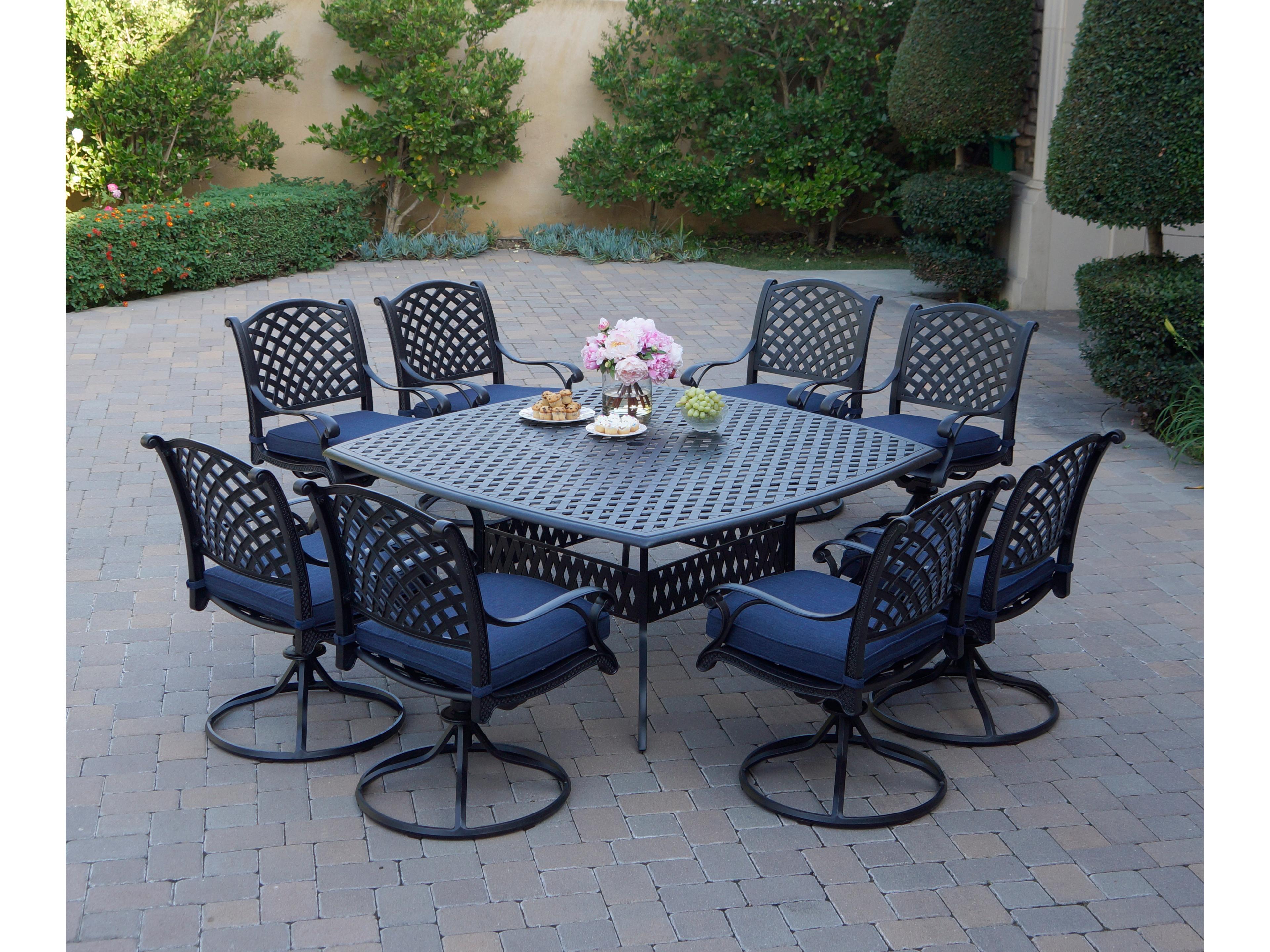 Nassau Cast Aluminum 9-Piece Patio Dining Set
