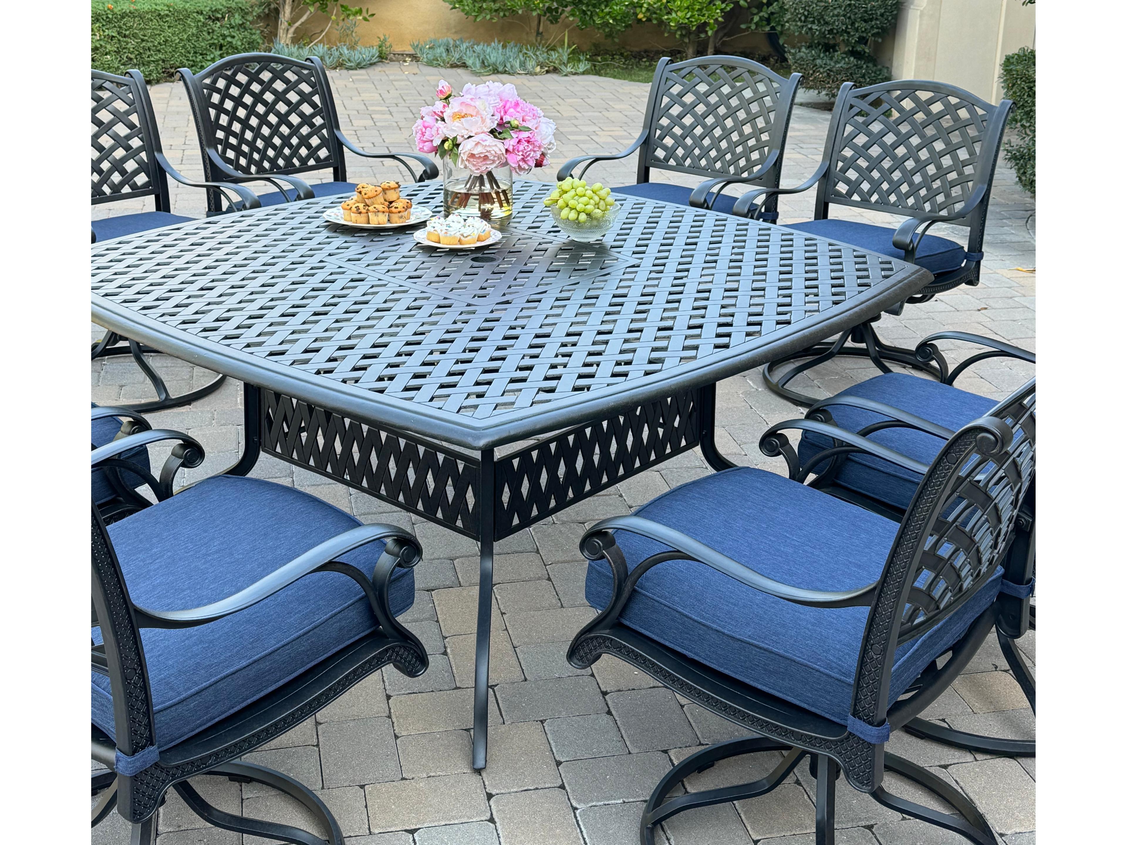 Darlee Outdoor Living Nassau Cast Aluminum 9-Piece Patio Dining Set