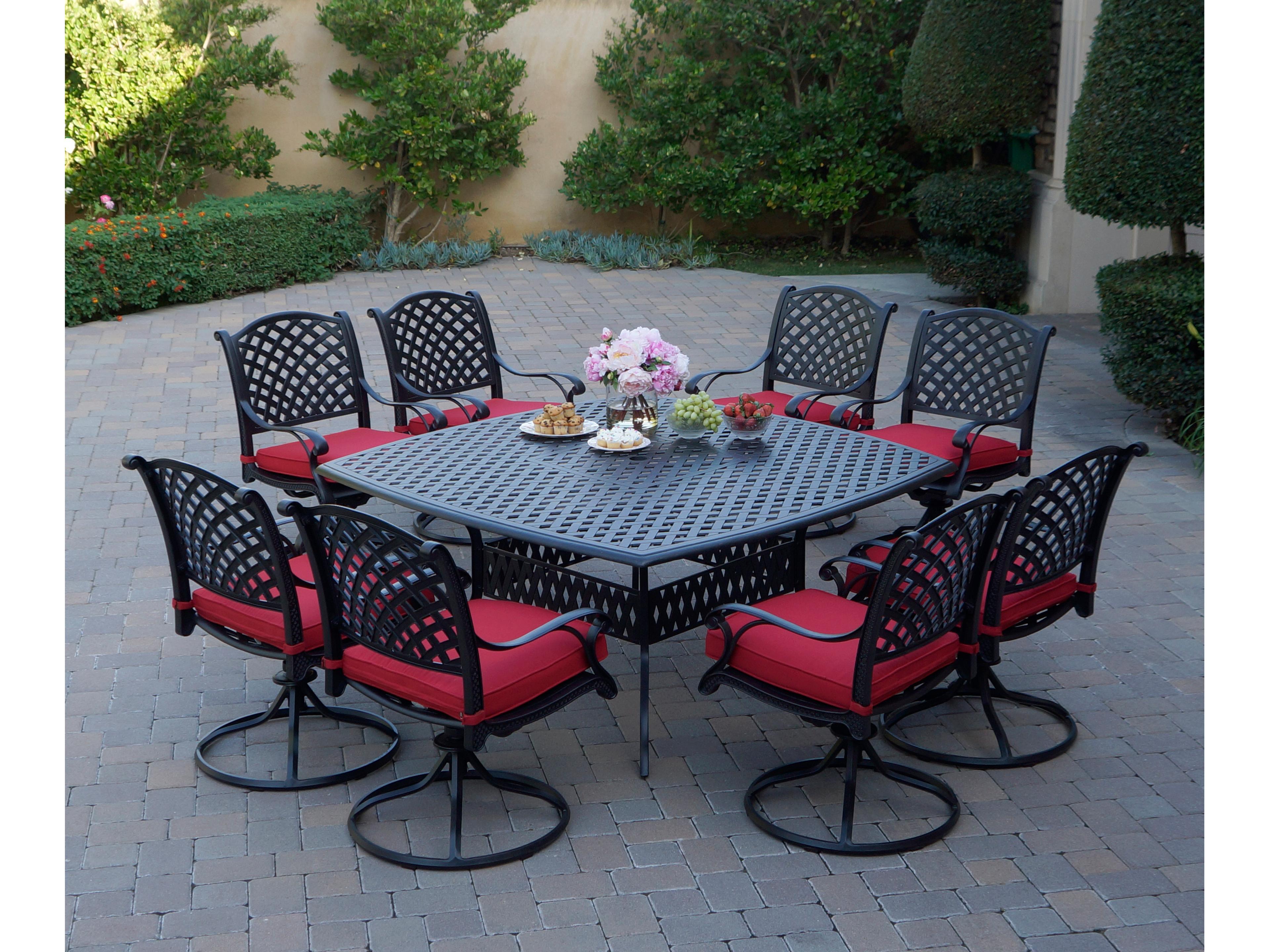 Nassau Cast Aluminum 9-Piece Patio Dining Set