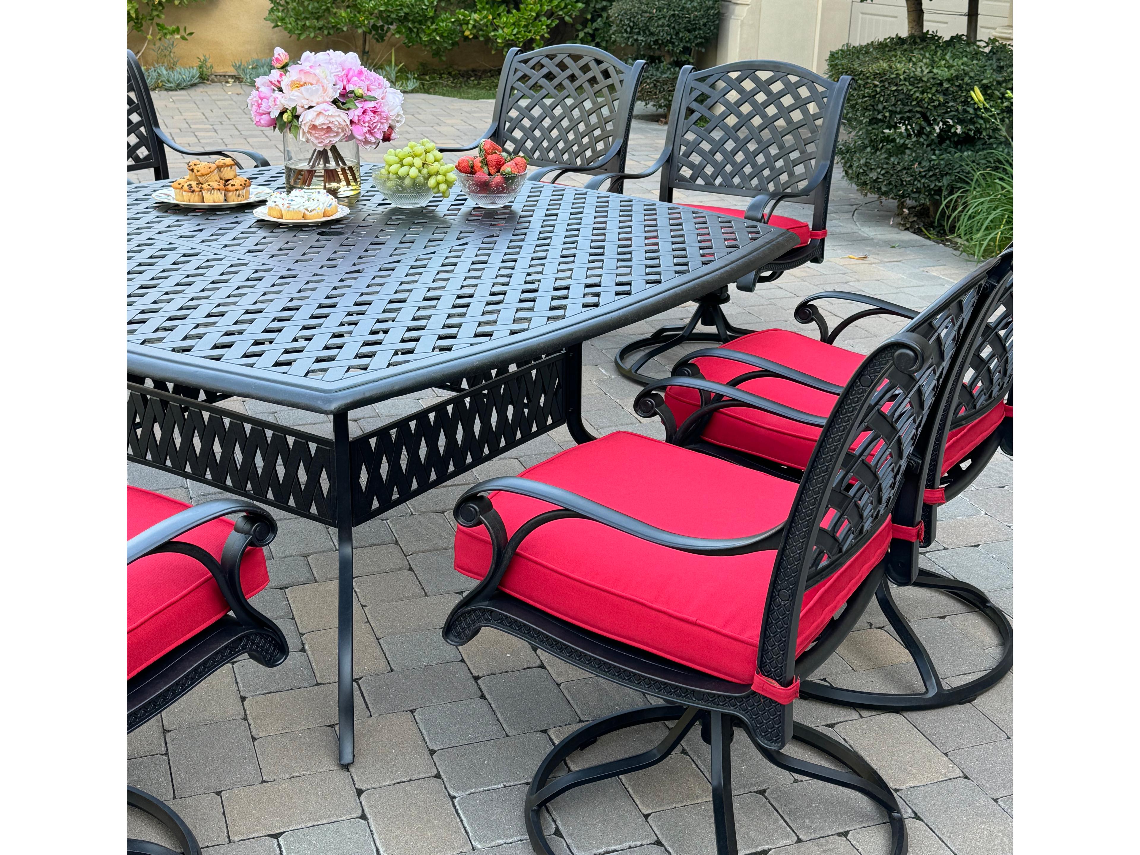 Darlee Outdoor Living Nassau Cast Aluminum 9-Piece Patio Dining Set