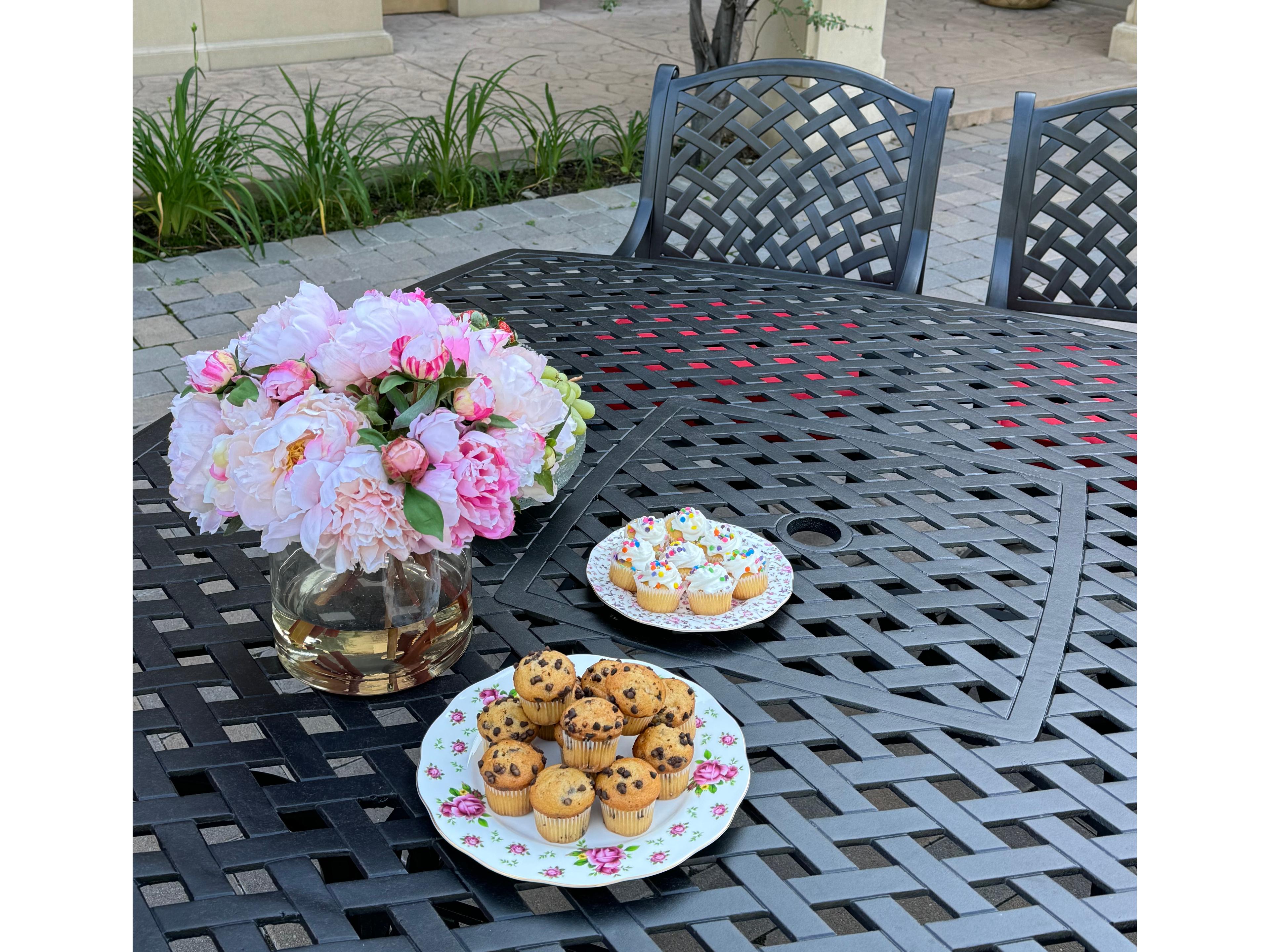 Darlee Outdoor Living Nassau Cast Aluminum 9-Piece Patio Dining Set