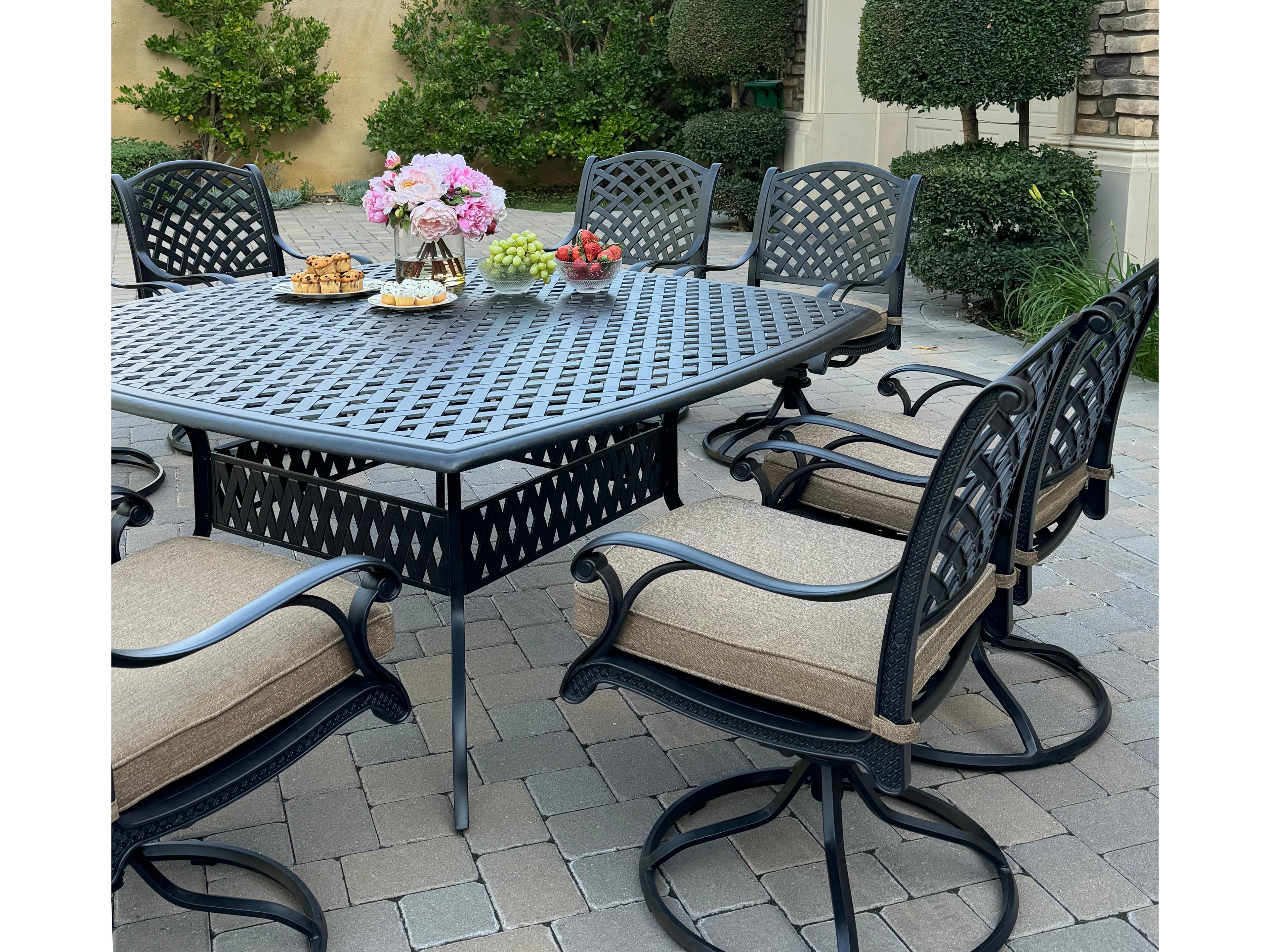 Darlee Outdoor Living Nassau Cast Aluminum 9-Piece Patio Dining Set