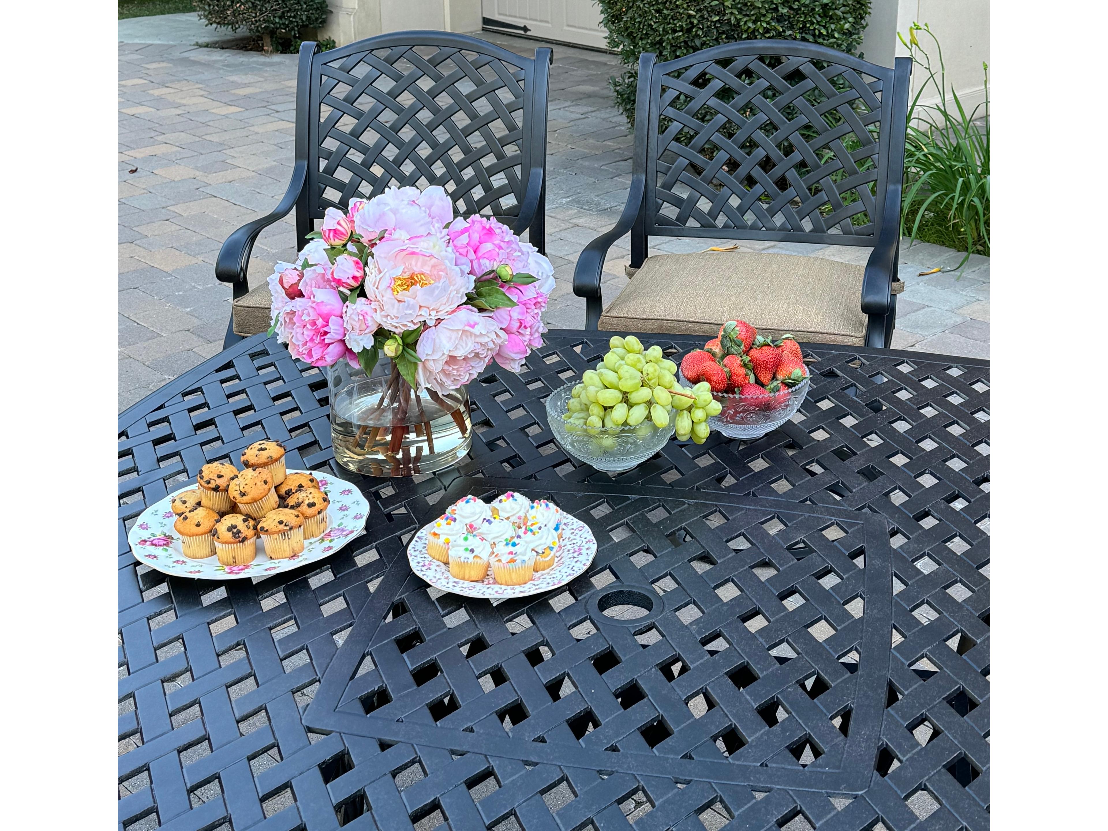 Darlee Outdoor Living Nassau Cast Aluminum 9-Piece Patio Dining Set