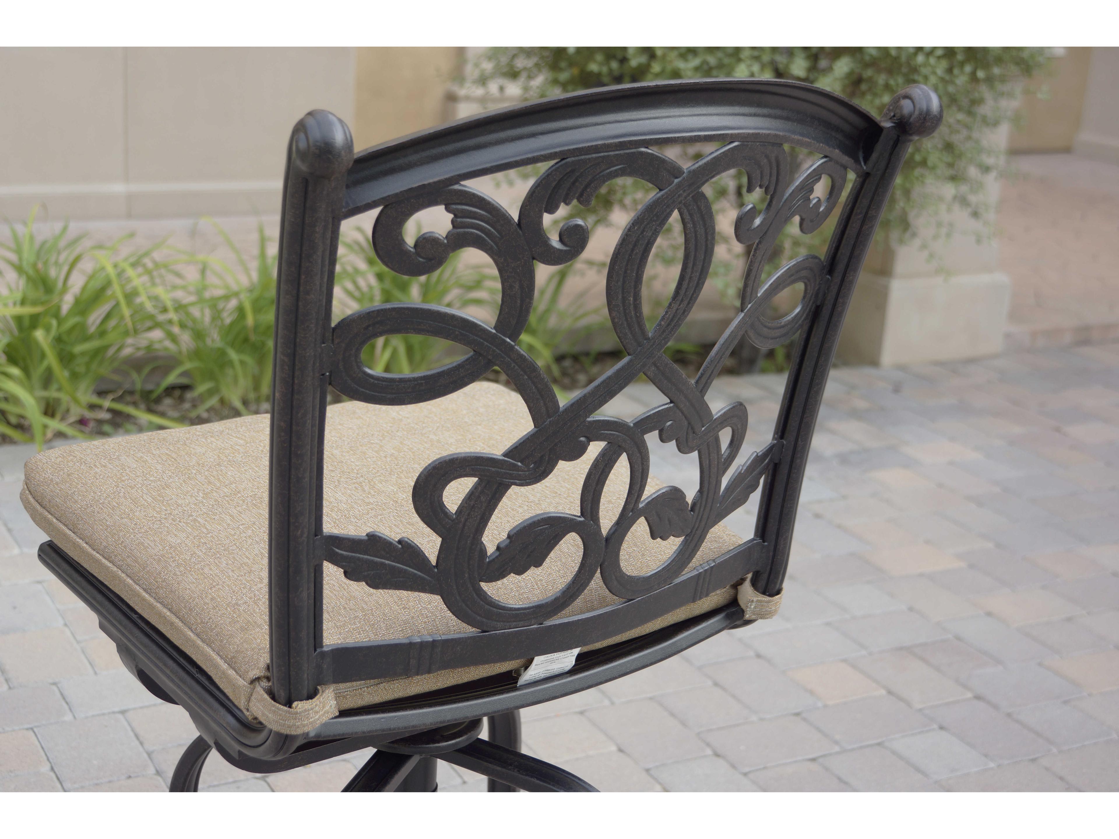 Darlee Outdoor Living Santa Monica Cast Aluminum Antique Bronze Swivel Counter Height Stool Set of 6