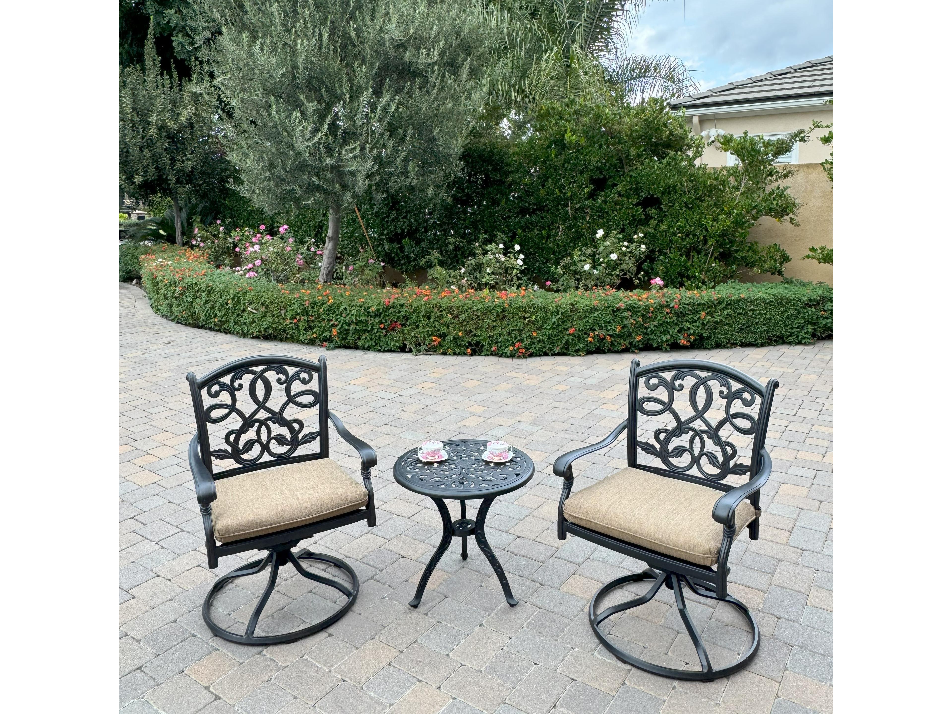 Santa Monica Cast Aluminum 3-Piece Conversation Set