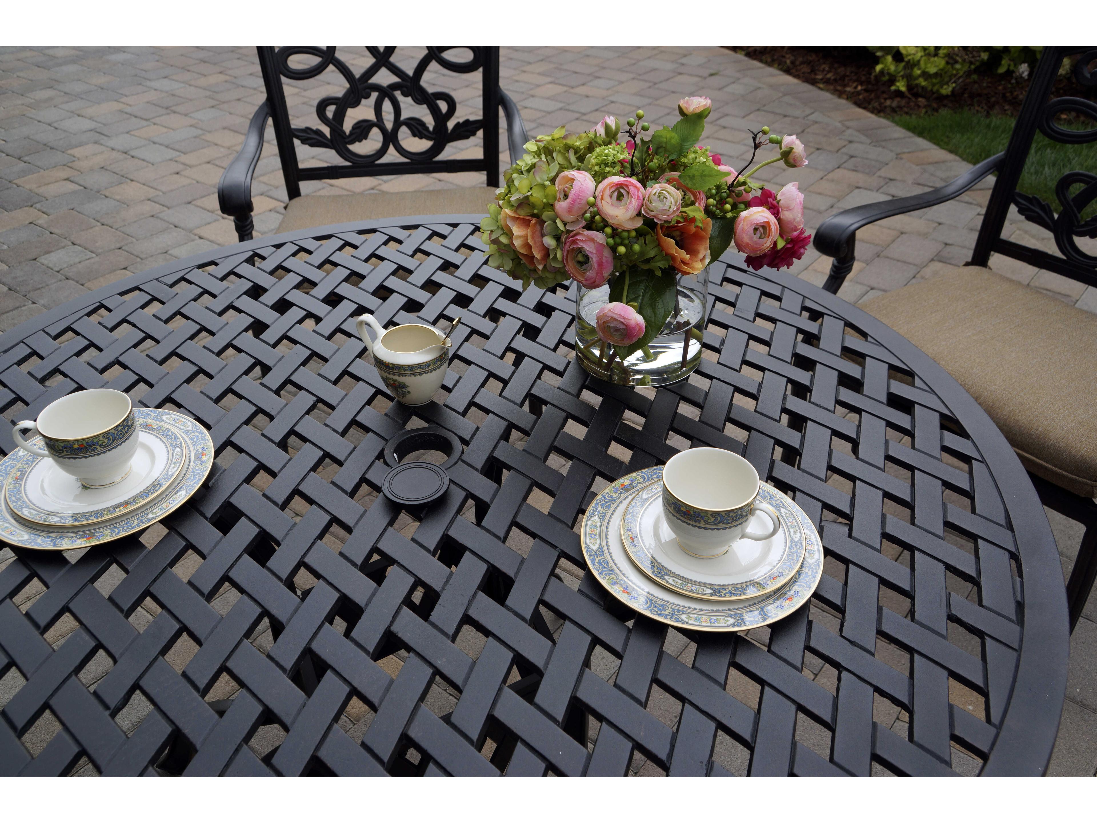 Darlee Outdoor Living Santa Monica Cast Aluminum Antique Bronze 5 Piece Dining Set