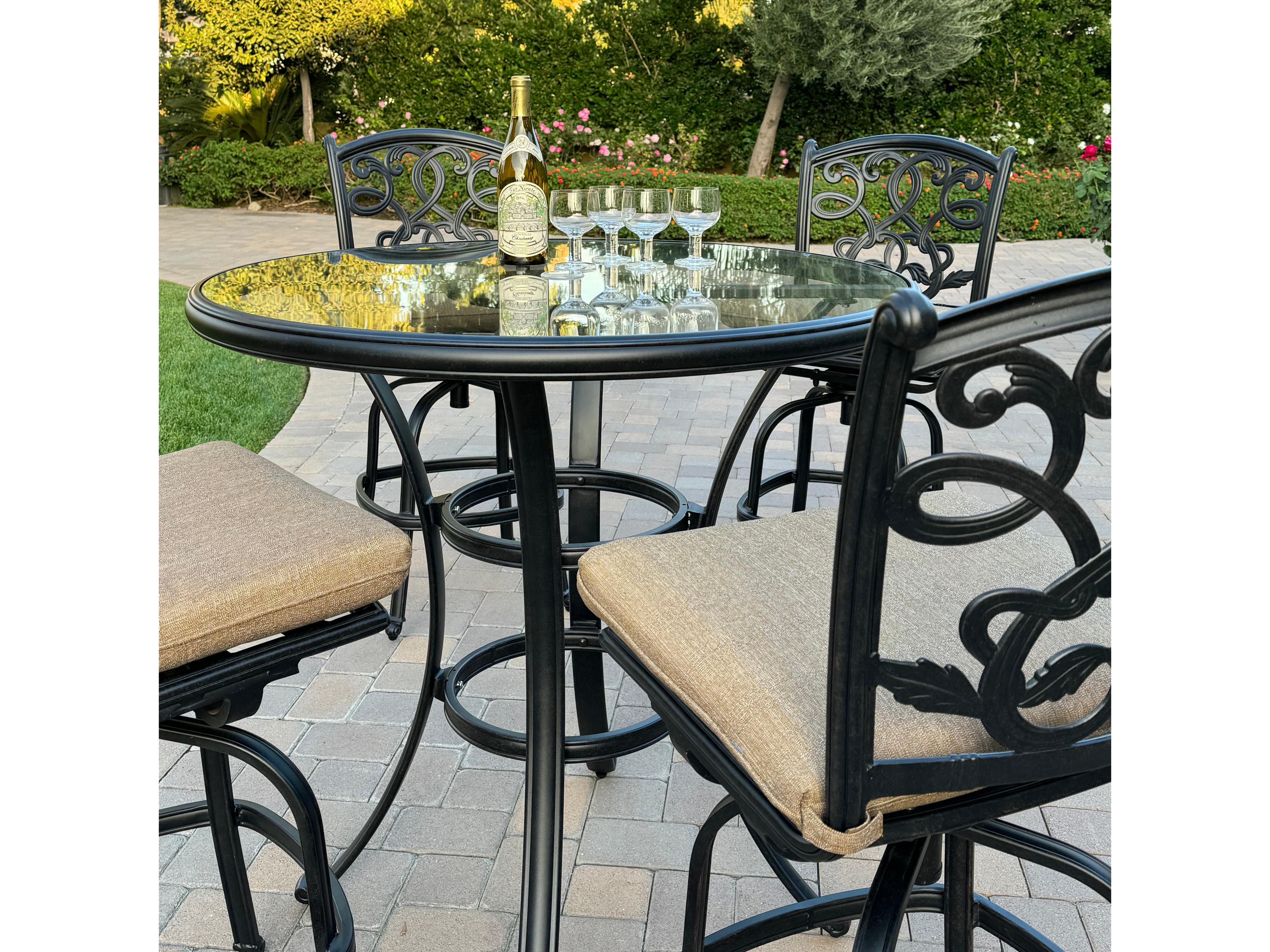 Darlee Outdoor Living Santa Monica Cast Aluminum 5-Piece  Bar Set