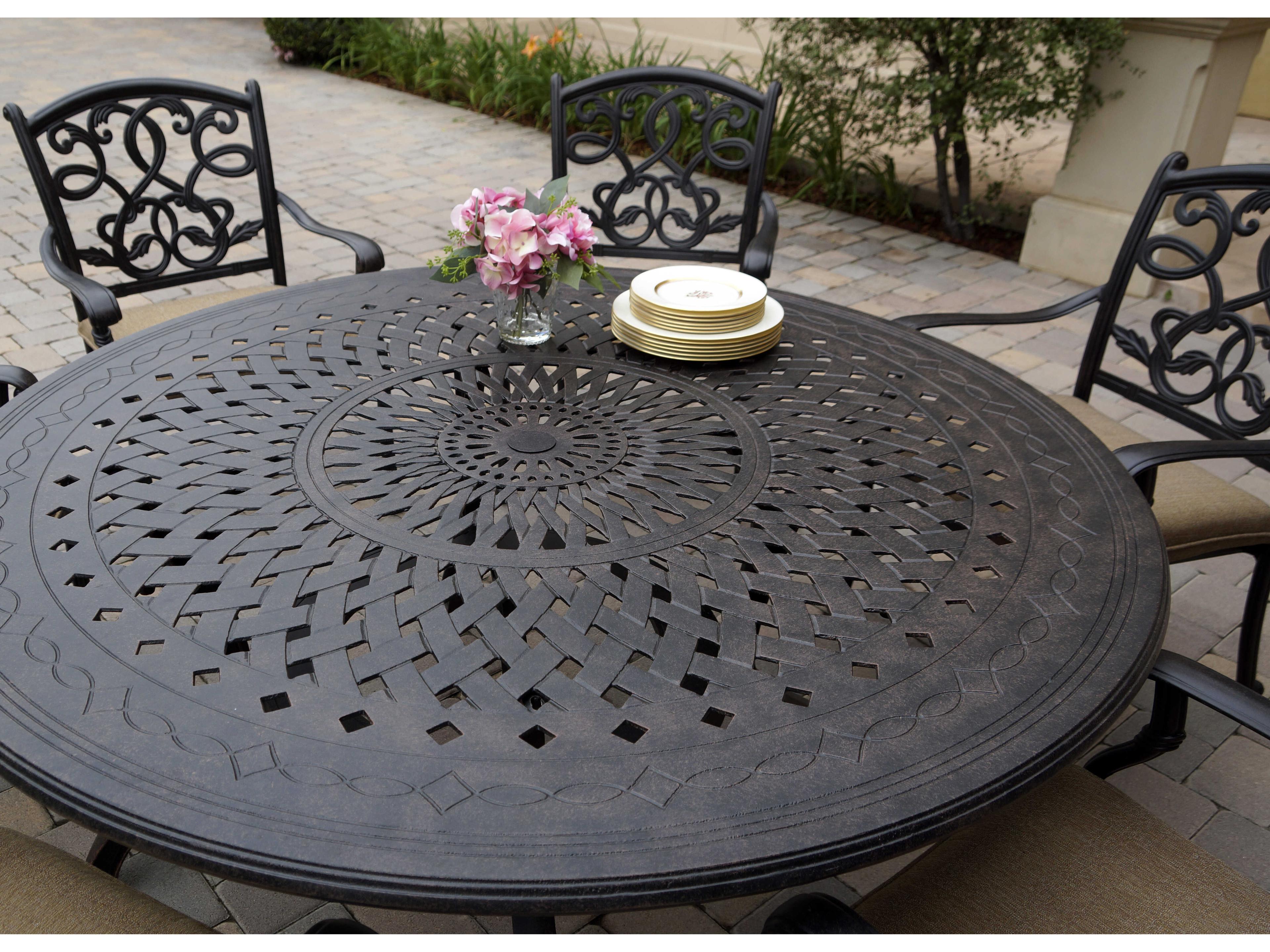 Darlee Outdoor Living Santa Monica Cast Aluminum Antique Bronze 7 Piece Dining Set