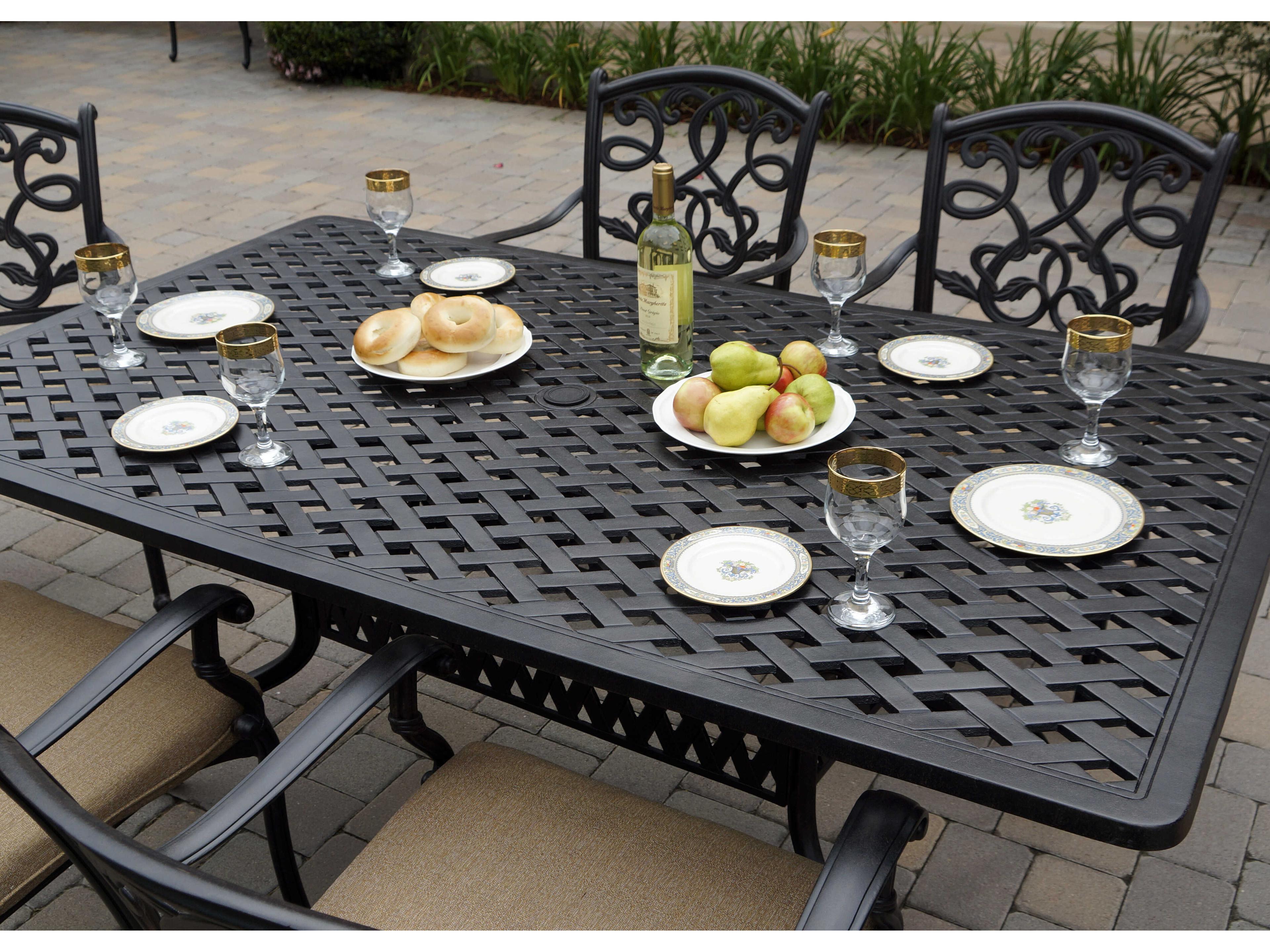 Darlee Outdoor Living Santa Monica Cast Aluminum Antique Bronze 7 Piece Dining Set