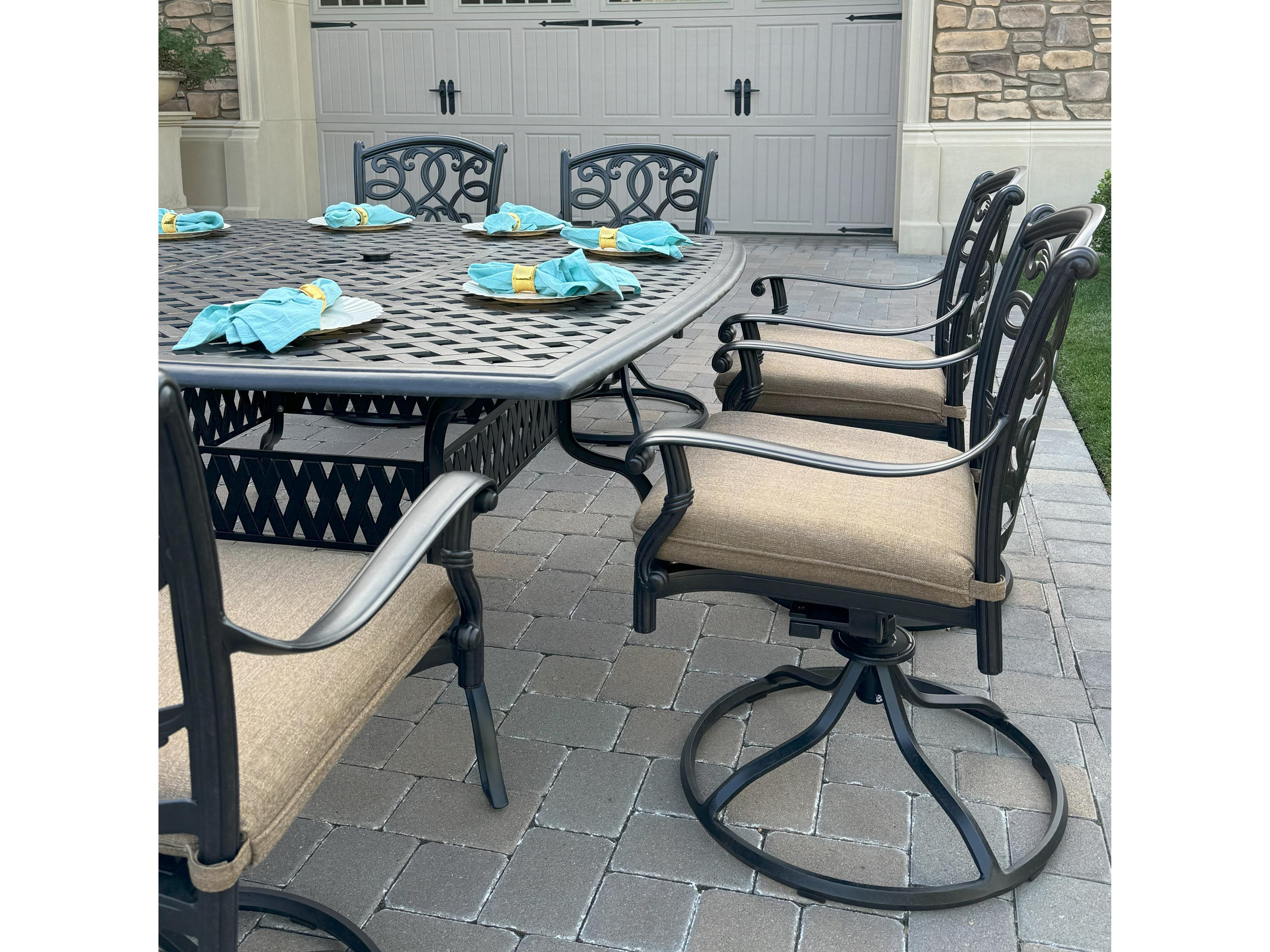 Darlee Outdoor Living Santa Monica Cast Aluminum 9-Piece Dining Set