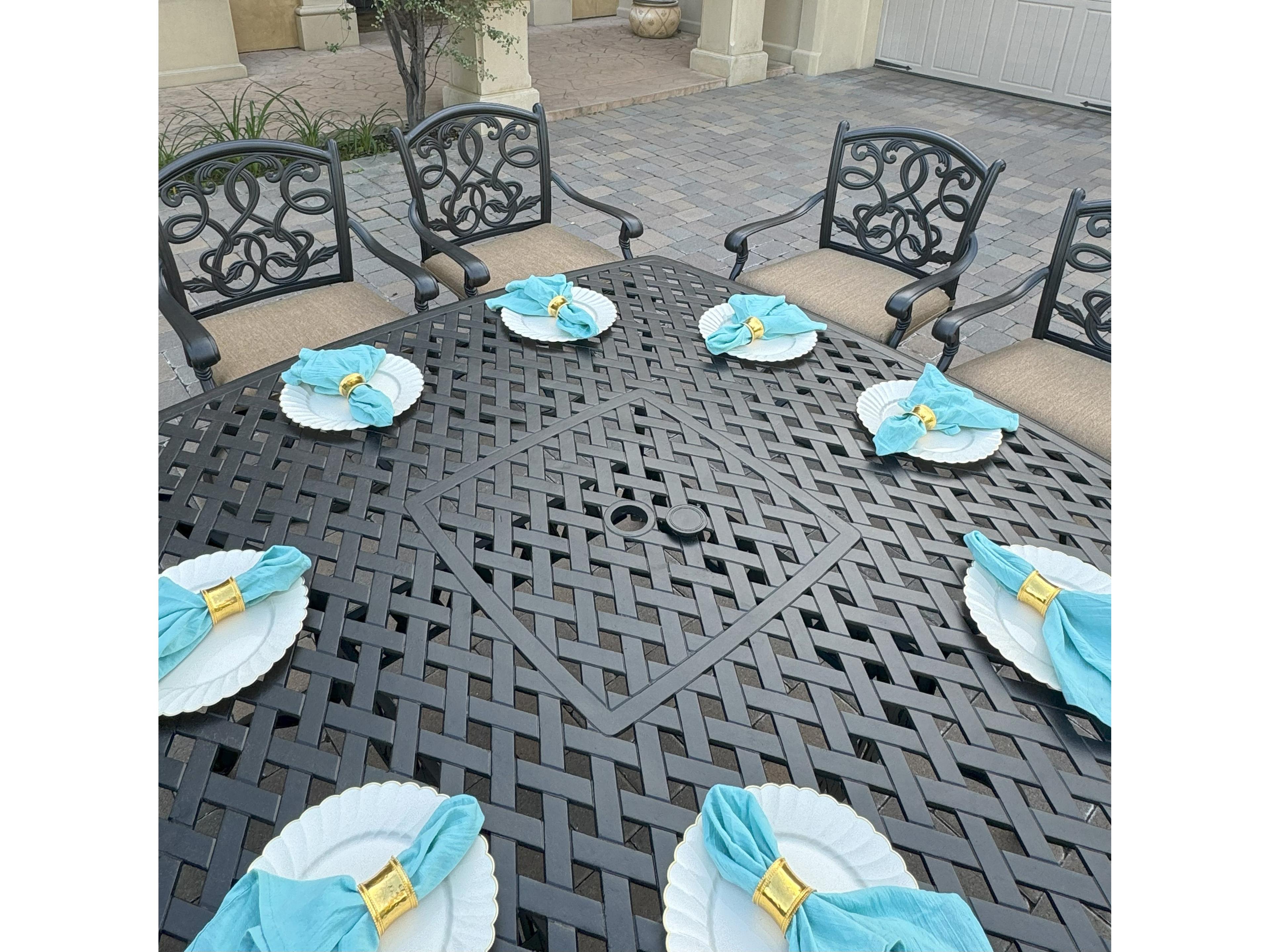 Darlee Outdoor Living Santa Monica Cast Aluminum 9-Piece Dining Set
